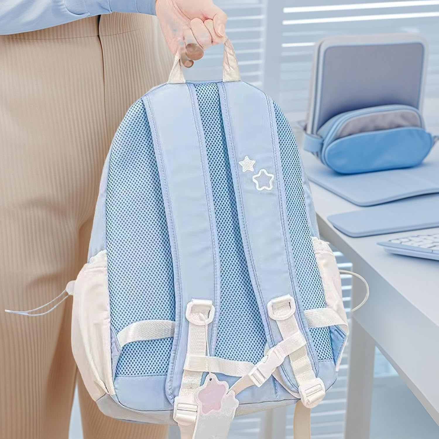 Rronnoy Teen Travel Backpack - Large School Girls Backpack with Drawstring | Student Casual Schoolbag Stylish Daily Bag for Youth Family Teen Adults Friends image number 6