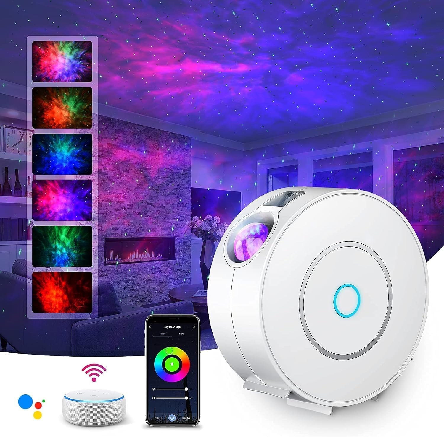 Star Projector Galaxy Light for Bedroom, Smart APP & Voice Control Nebula Projector, Perfect Christmas Hoom Decor Compatible with Alexa & Google Home, Rotatable and Adjustable Cloud Stars image number 6