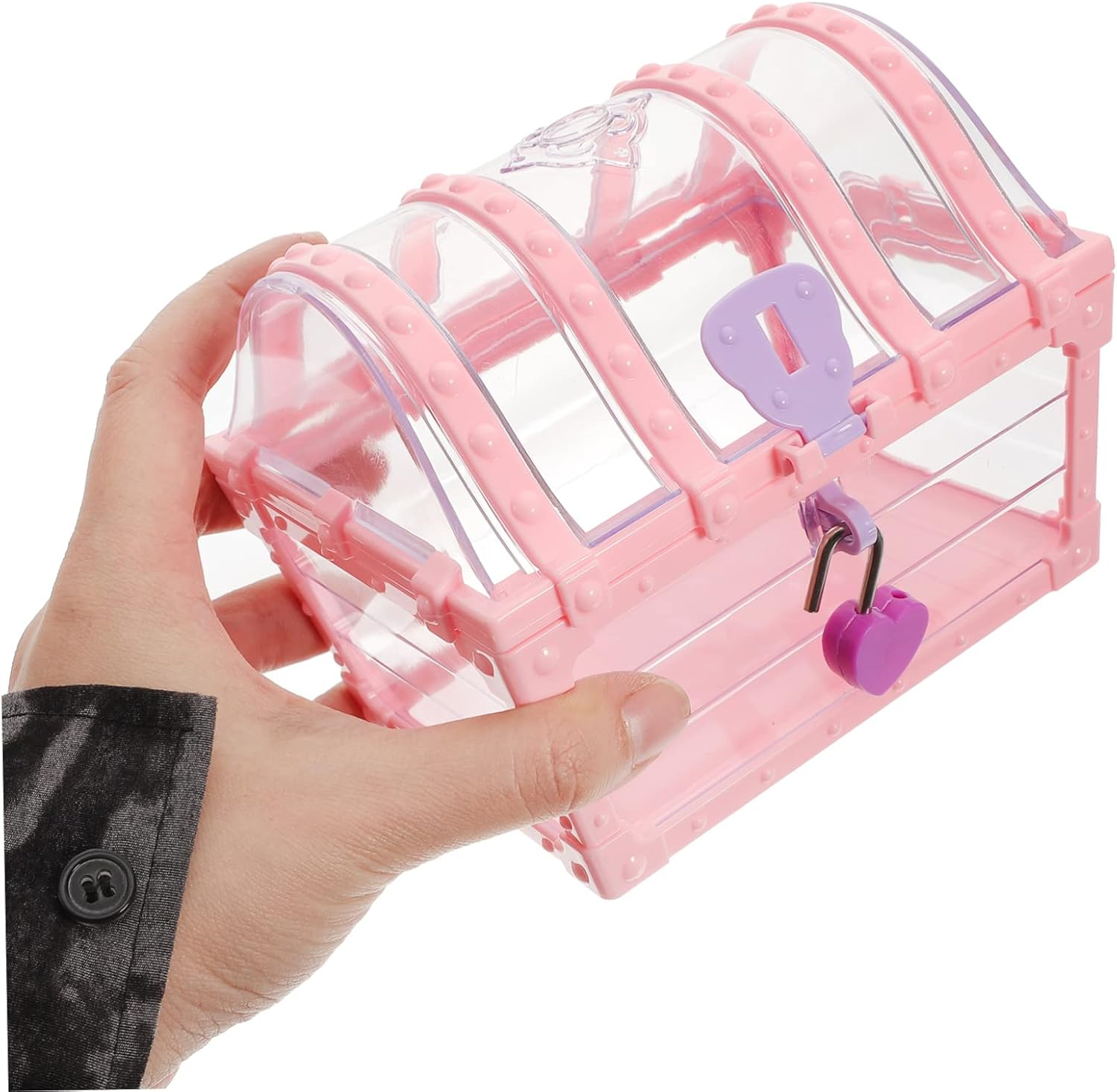 Hohopeti Pirate Treasure Chest with Lock Small Decorative Storage Box for Craftsmanship Organizer Vintage Style Keepsake Box for Home Office for Party Use image number 1