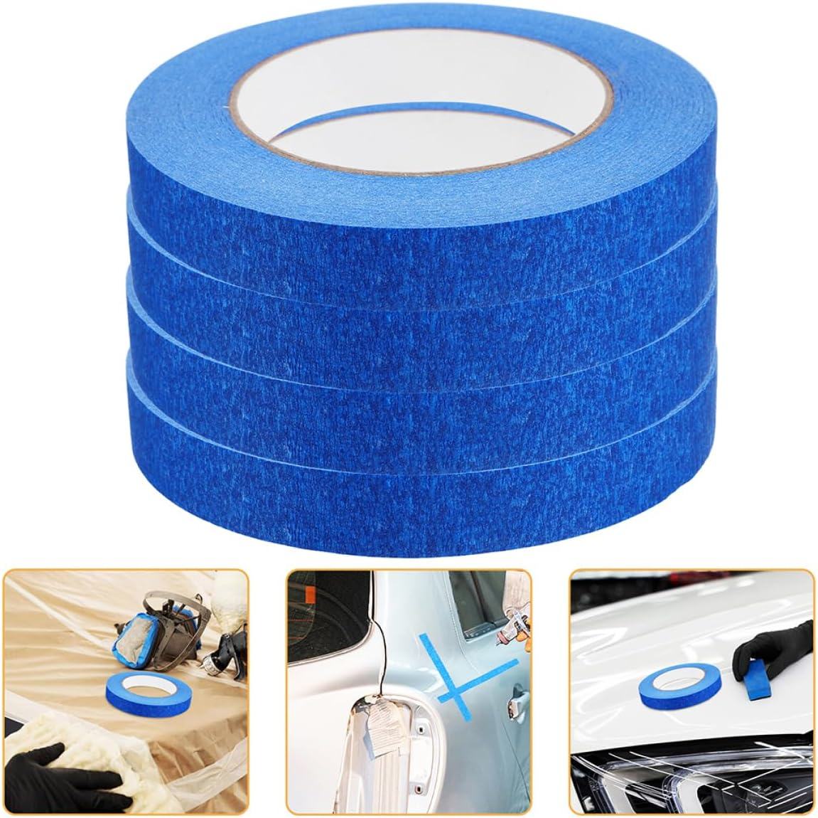 GANAZONO 4Rolls Edge Tape Strong Adhesive Thin Masking Tape Automotive Paint Supplies Diy Projects
