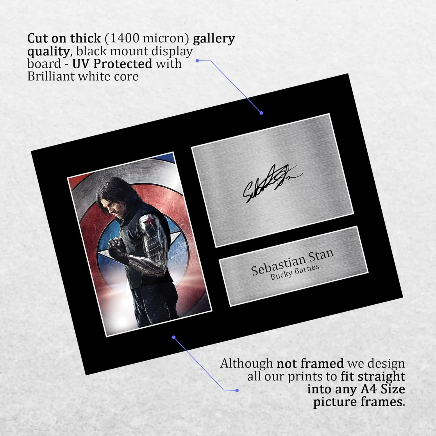 HWC Trading A4 Sebastian Stan Bucky Barnes Gifts Printed Signed Autograph Picture for Movie Memorabilia Fans - (Unframed) Sebastian Stan image number 5