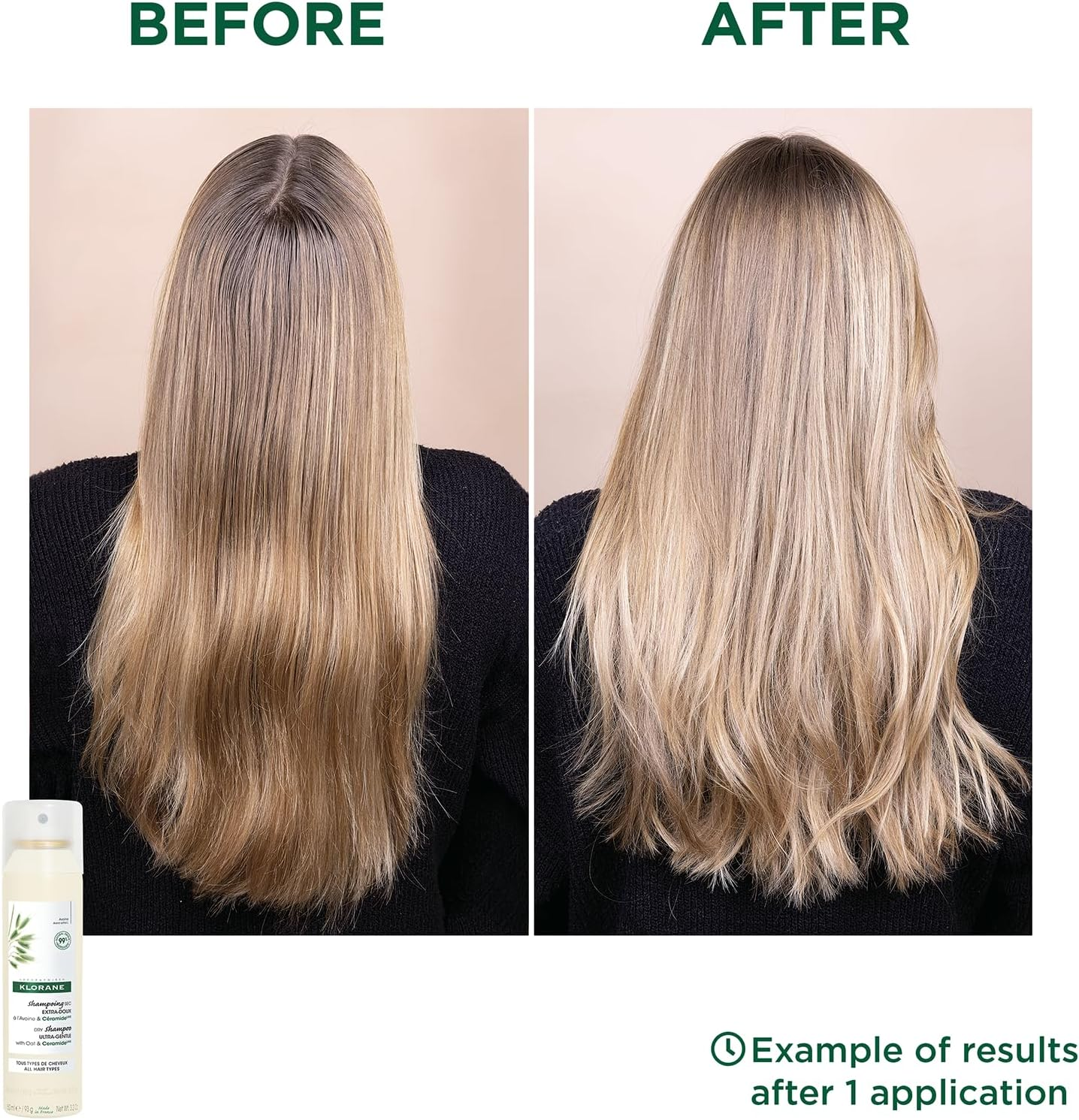 Klorane Dry Shampoo with Oat & Ceramidelike 150ML - All Hair Types image number 2