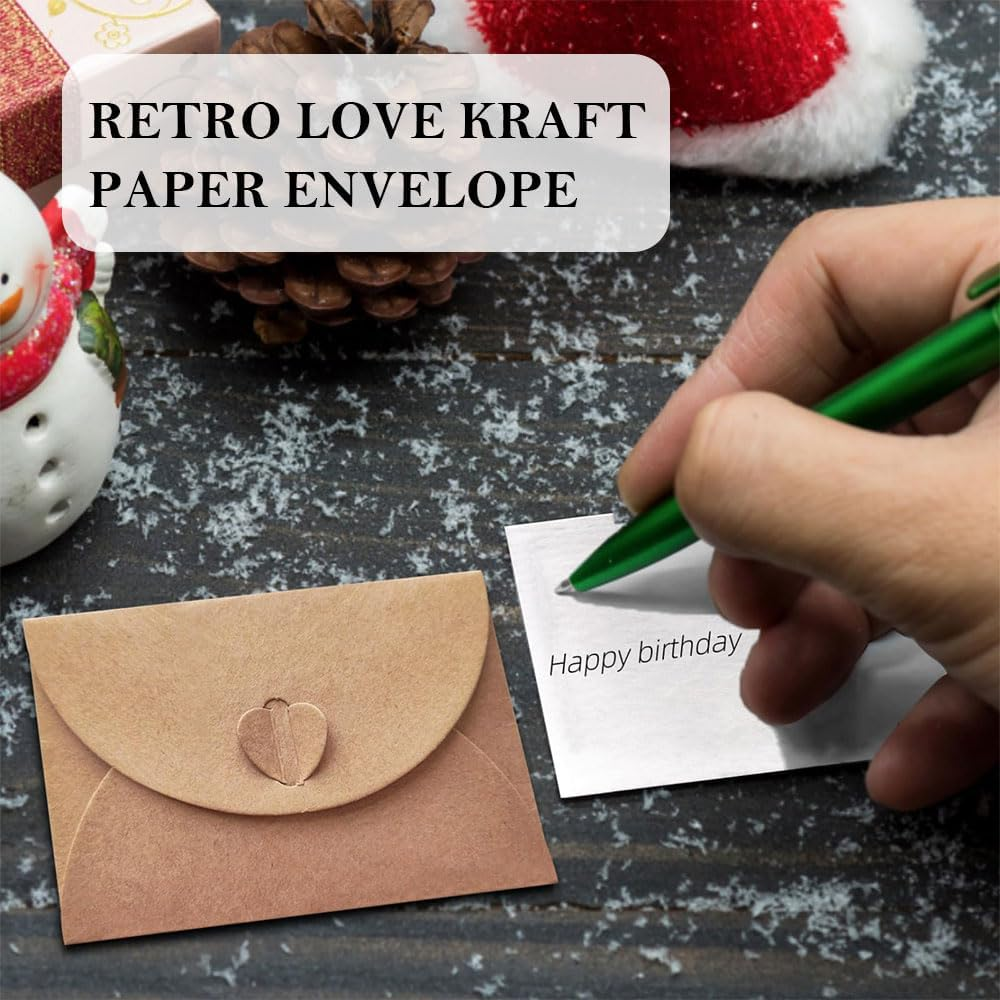 50 Pcs Blank Cards and Envelopes Set, Love Envelope,Cute Mini Envelope for Wedding Invitations Christmas Valentine'S Day (50 Pcs) image number 4