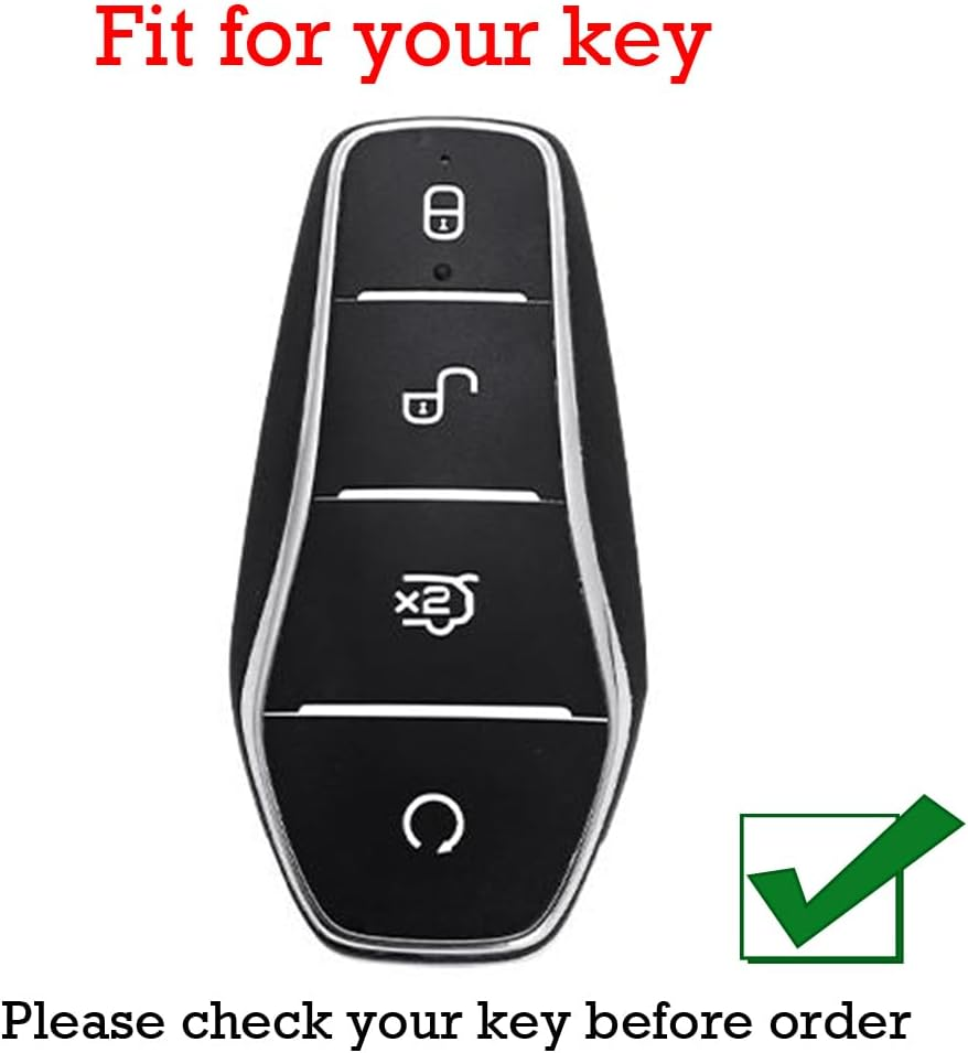 KUNIO Car Key Fob Cover Case Fit for BYD Qin Plusdmi Atto 3 Han EV Dolphin Key Protective Cover Keychain Key Holder Key Cover