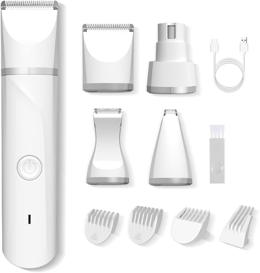 Electric Pet Hair Clipper Trimmer Grooming Kits with 4 Heads, Rechargeable Shaver, Nail Grinder for Dog Cat Paws, Eyes, Ears, Face image number 3