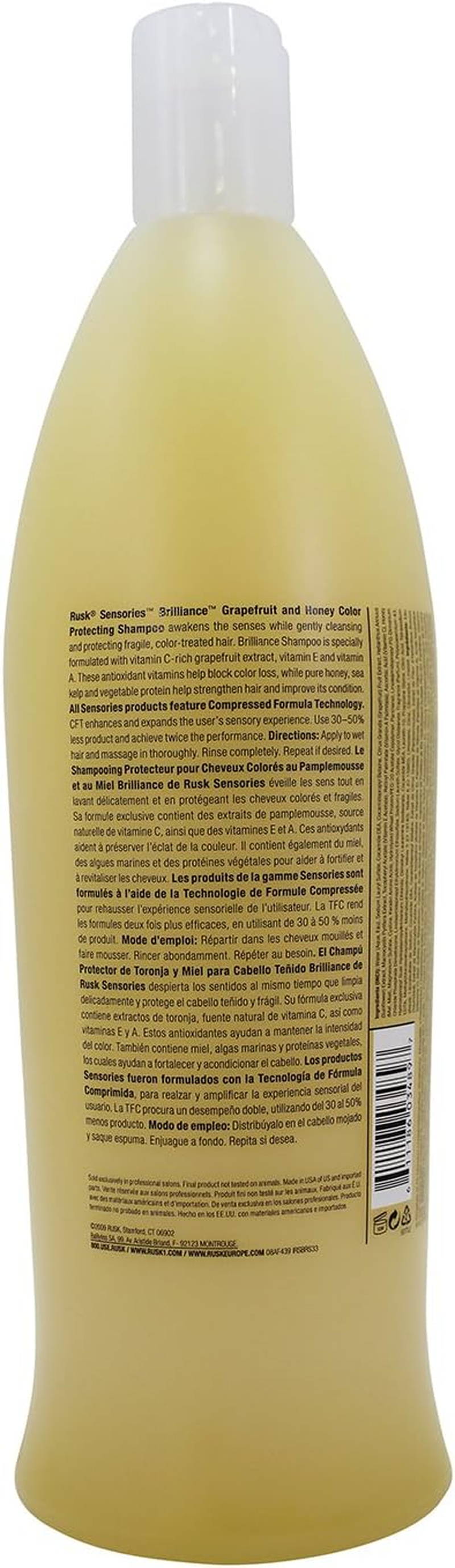 Rusk Sensories Brilliance Grapefruit and Honey Color Protect Shampoo 33.8 Oz