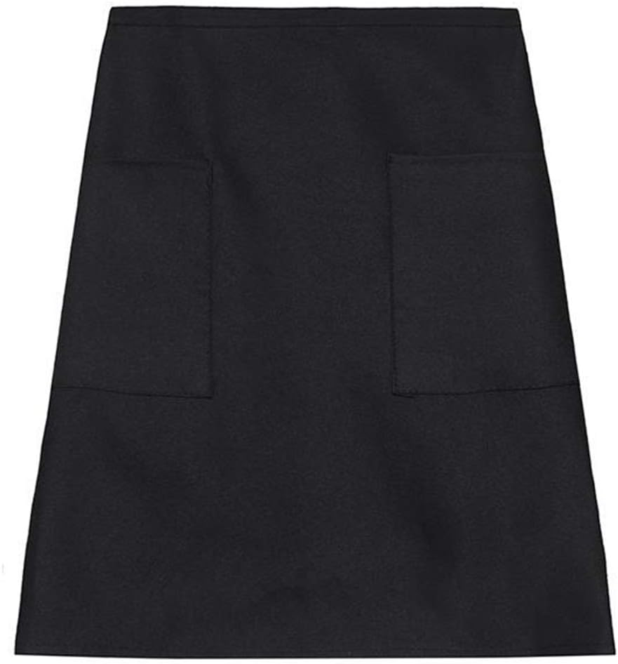 SENRISE Waist Apron Waist Apron with 2 Pockets, Waiter Server Short Half Aprons for Women Men, Waitress Aprons - Cotton Short Apron for Kitchen Restaurant - Black-20Pcs image number 5