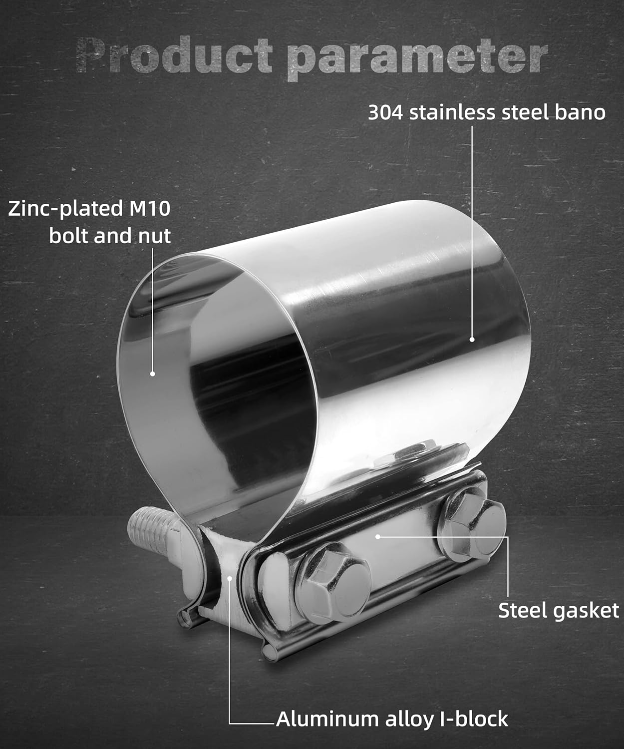 AOCISKA 2 Packs Exhaust Clamp,2.0&rdquo; 2.25&rdquo; 2.5&rdquo; 3.0&rdquo; Stainless Steel Joint Exhaust Pipe Muffler Clamp Band Butt Joint Band Clamp Sleeve Coupler,Used for Exhaust Pipe,Muffler,Elbow (2.25Inch) image number 5