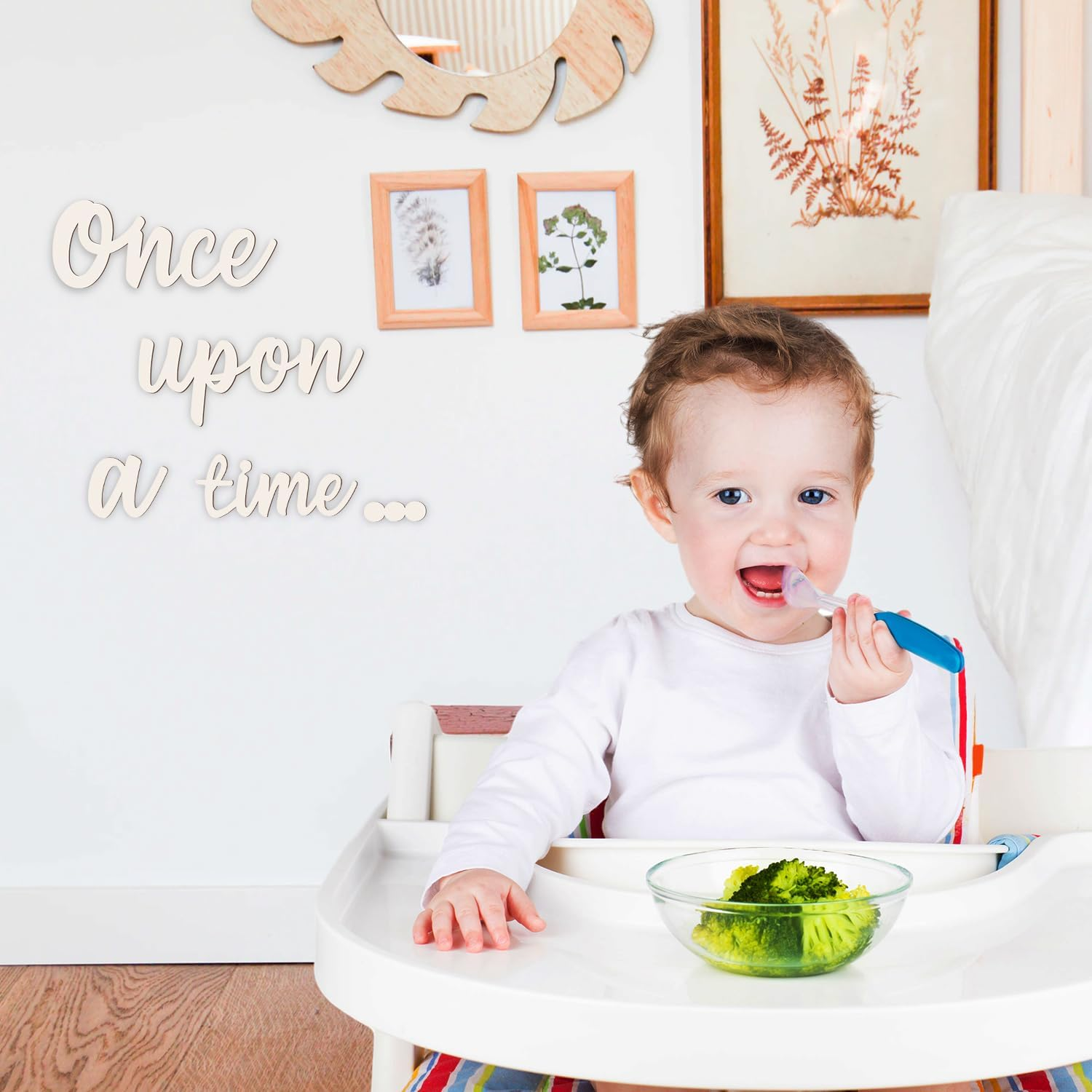 Once upon a Time Sign for Nursery, Wooden Once upon a Time Wall Decor Nursery Sign Wood Word Wall Decor Plaque for Reading Library Corner Nook Kids Room Bookshelf Home D&eacute;cor DIY Decoration