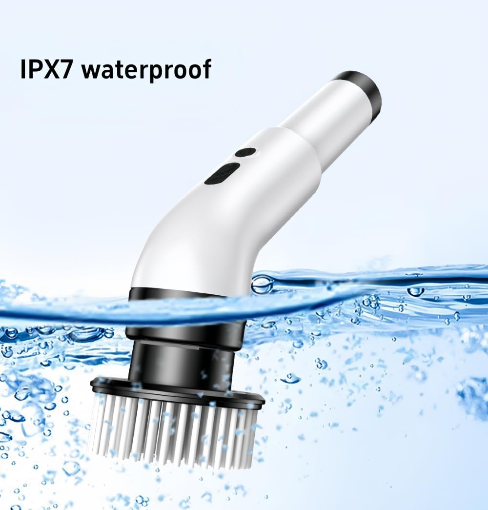 Electric Spin Scrubber, [IPX7 Waterproof] Cleaning Brush with 9 Replaceable Brush Heads, Power Scrubber for Bathroom, Kitchen, Floor, Tub, Toilet image number 6