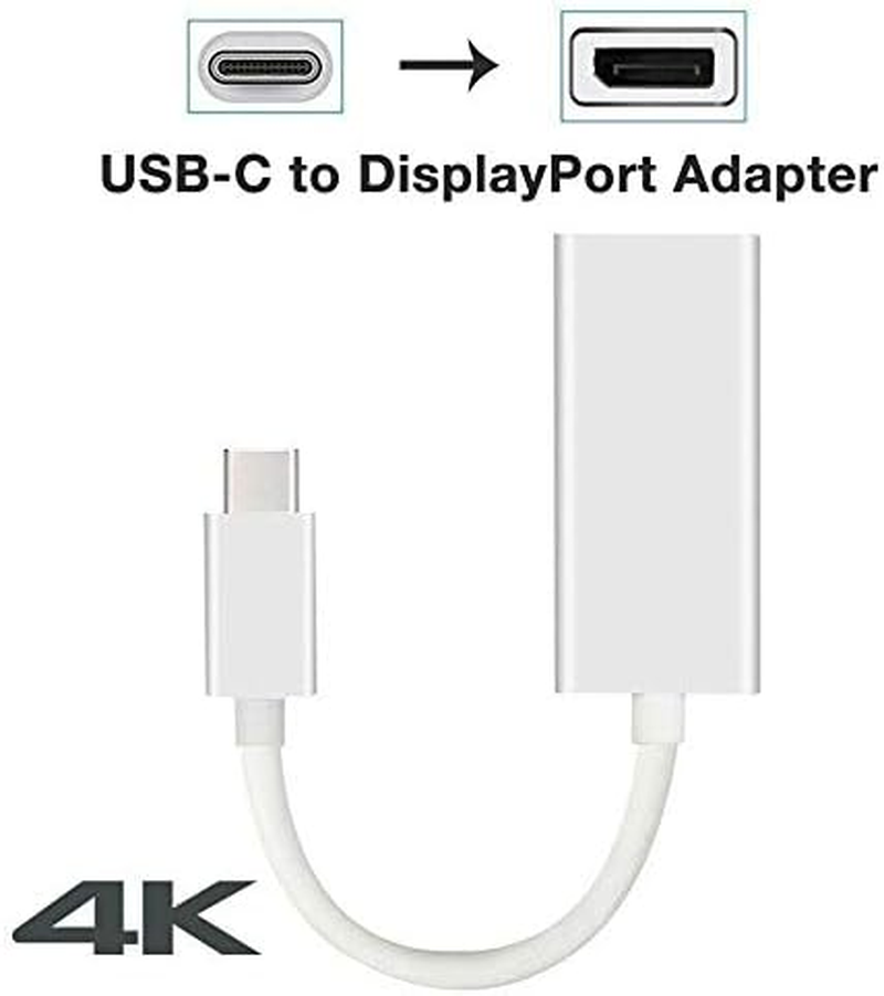 ELASO USB Type C Thunderbolt 3 to Displayport DP 4K Video Adapter Cable Compatible with Macbook Dell XPS 13 15 Chromebook Surface Book 2 Go Imac Samsung S8/S9+/Note 8/Note 9