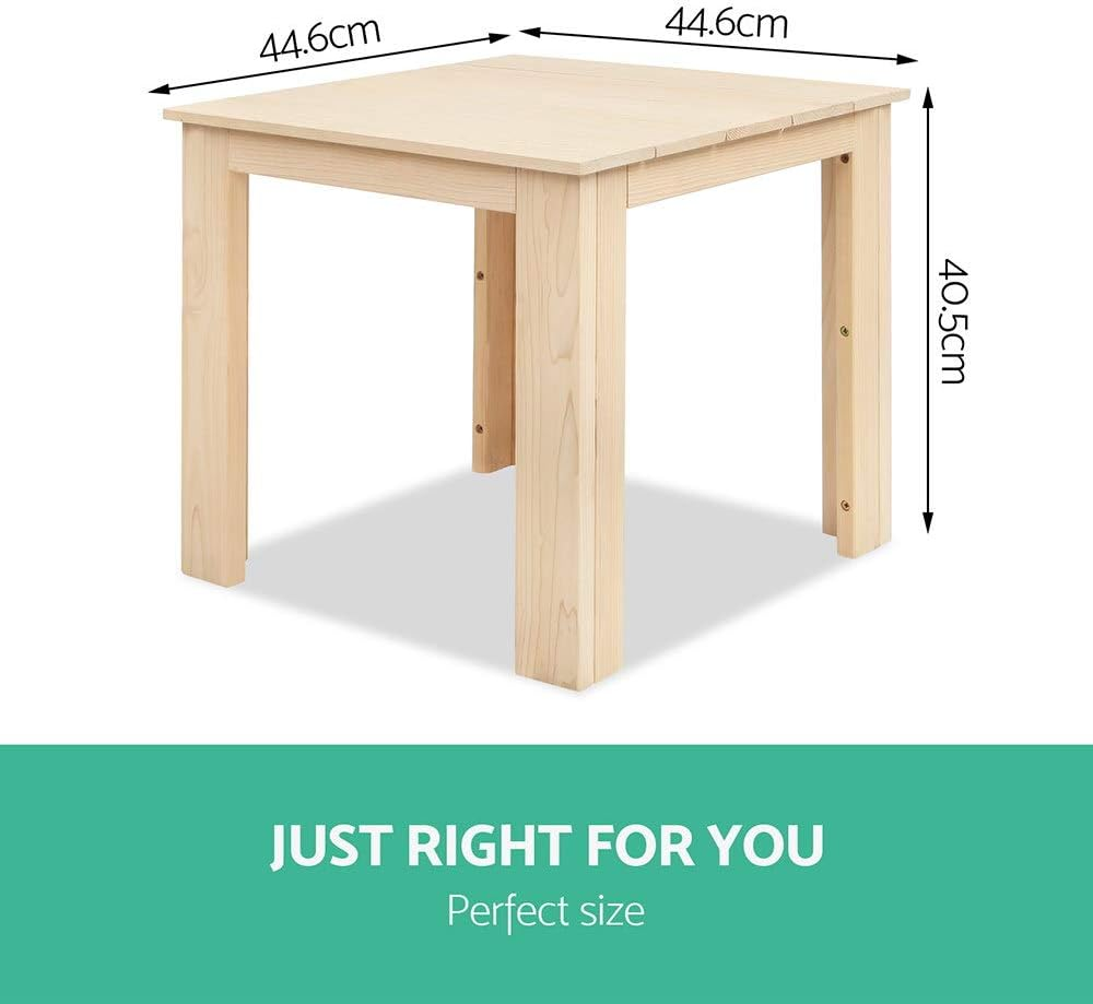 Gardeon Outdoor Coffee Table, Wooden Side Tables Patio Furniture Timber Desk Cafe Garden Pool Deck Backyard Camping Living Room Bedroom, Protable Square Natural image number 4