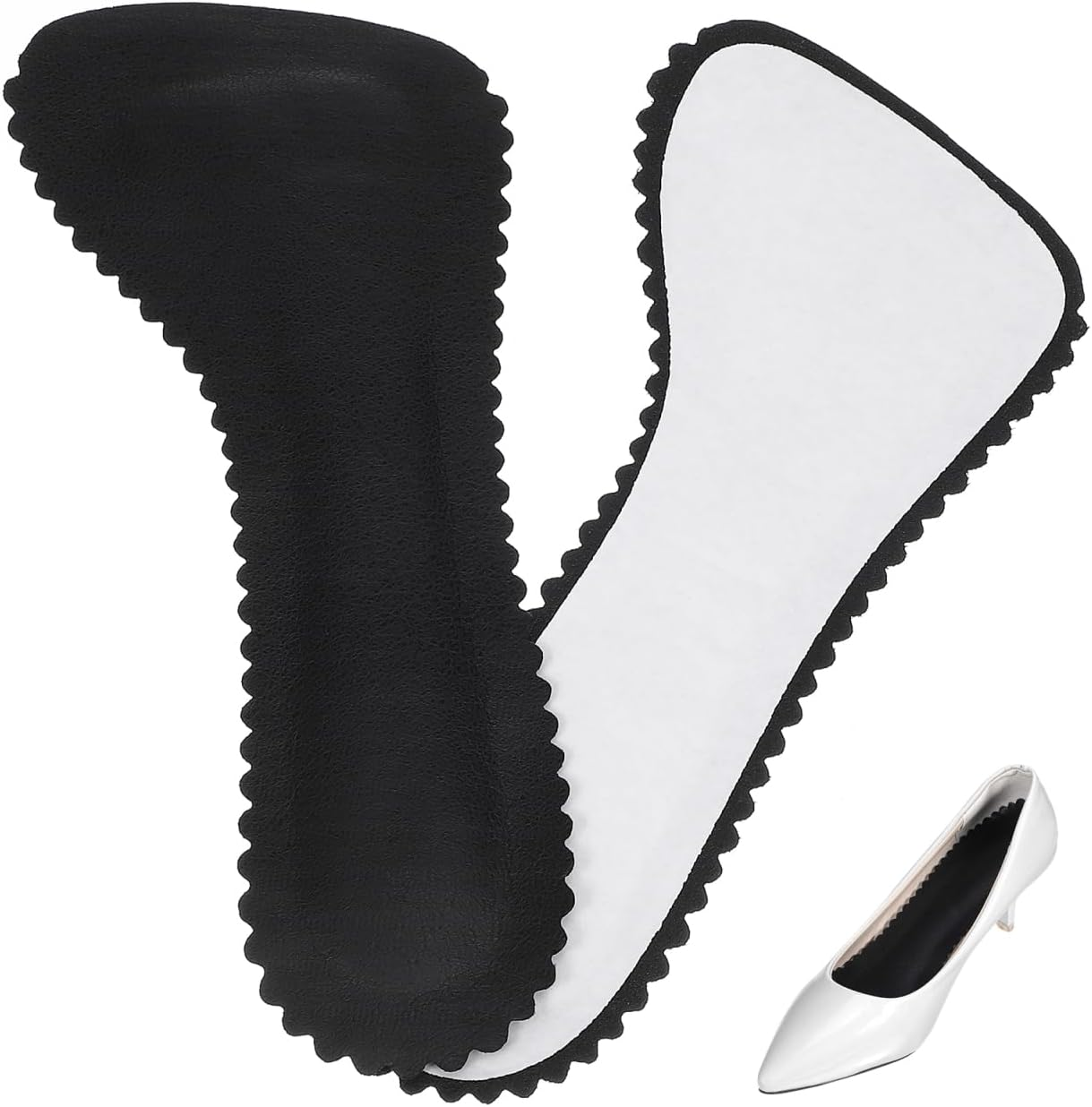 Baluue Black High Heel Anti-Slip Stickers Self-Adhesive Leather and Latex Shoe Pads for Women Breathable and Sweat-Absorbing Insoles for Daily Comfort and Foot Support