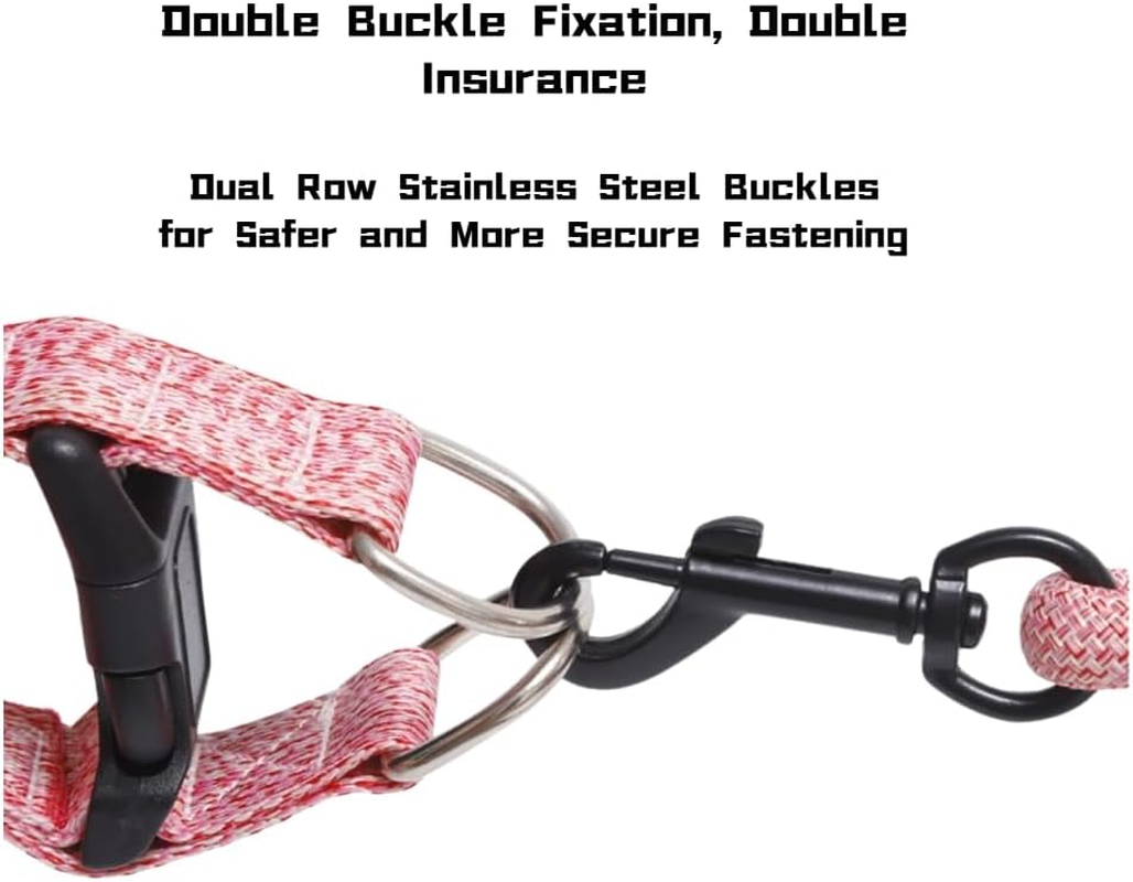 Premium No-Pull Dog Harness & Leash Set - Reflective Adjustable Step-In Vest for Small Medium Large Dogs (Pink, Large) image number 7