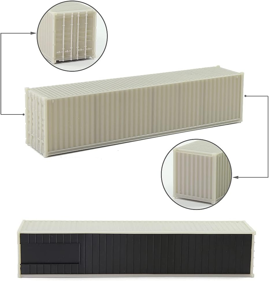 Evemodel C8740JJ 3Pcs HO Scale 1:87 Shipping Container Blank Uncolored Cargo Box (40Ft (3Pcs)) image number 2
