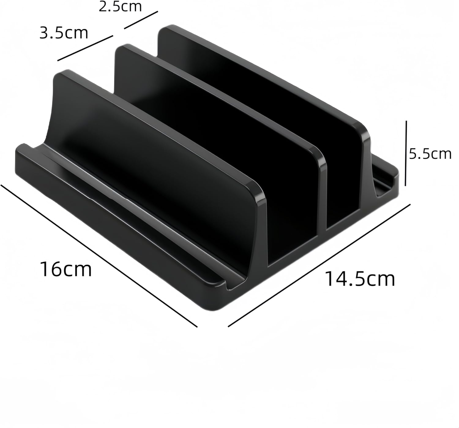 Laptop Holder, 4-Slot Vertical Laptop Stand with Anti-Slip Pads, Supports Laptops, Tablets, and More, Space-Saving, Adjustable, Multi-Device Support image number 1