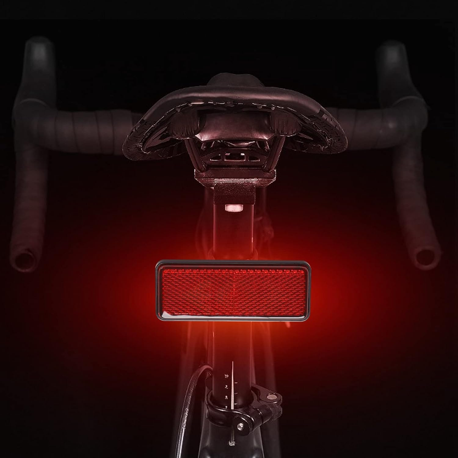 Red Light Rear Motorbike Quad Scooter Bike Reflector Number Plate Rectangle Reflector For image number 1