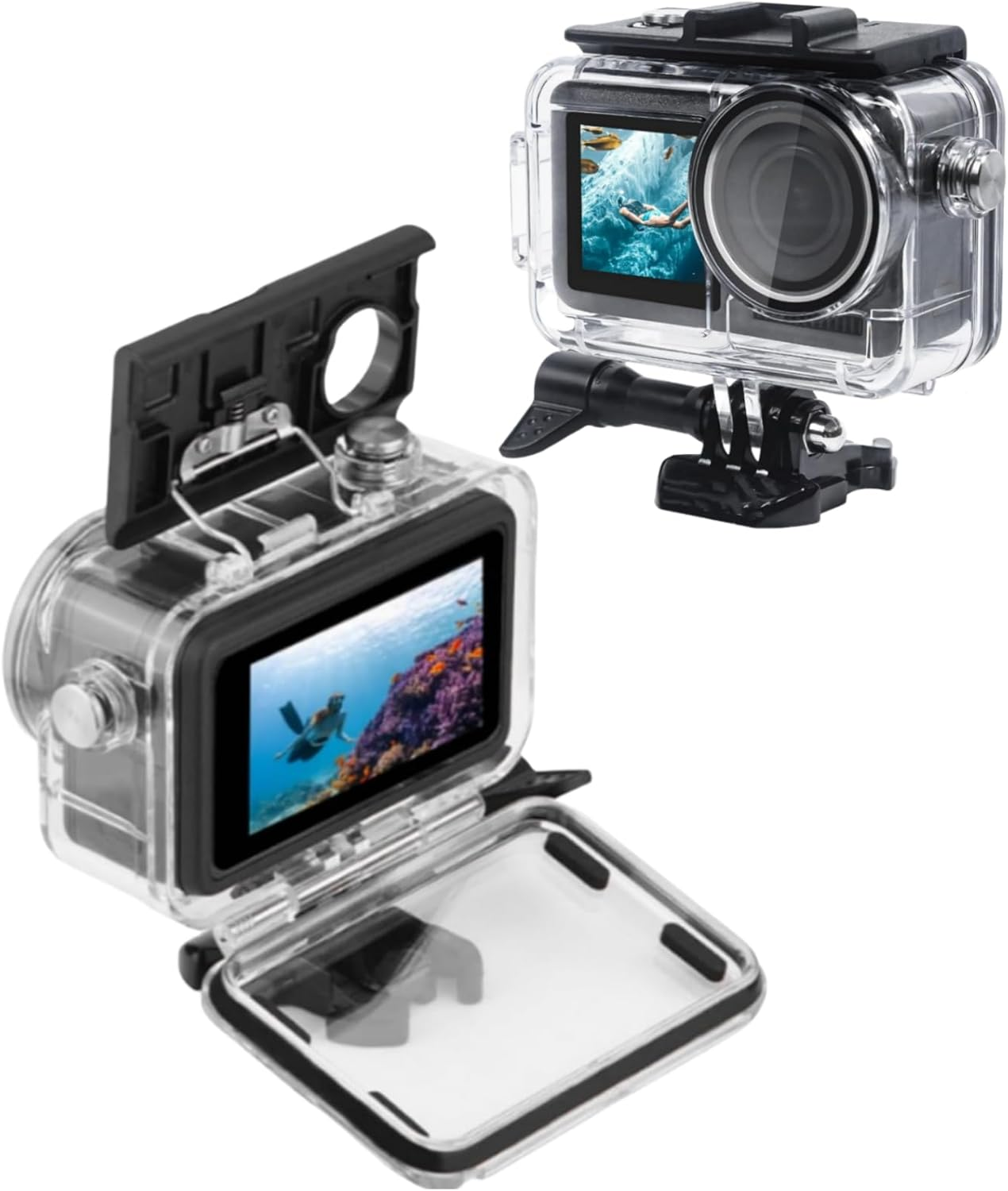 DJI Osmo Action 5 Action 4 Action 3, 50M/164FT Underwater Housing Shell, Waterproof Housing Case for Protective Underwater Dive Housing Case Shell with Bracket Accessories