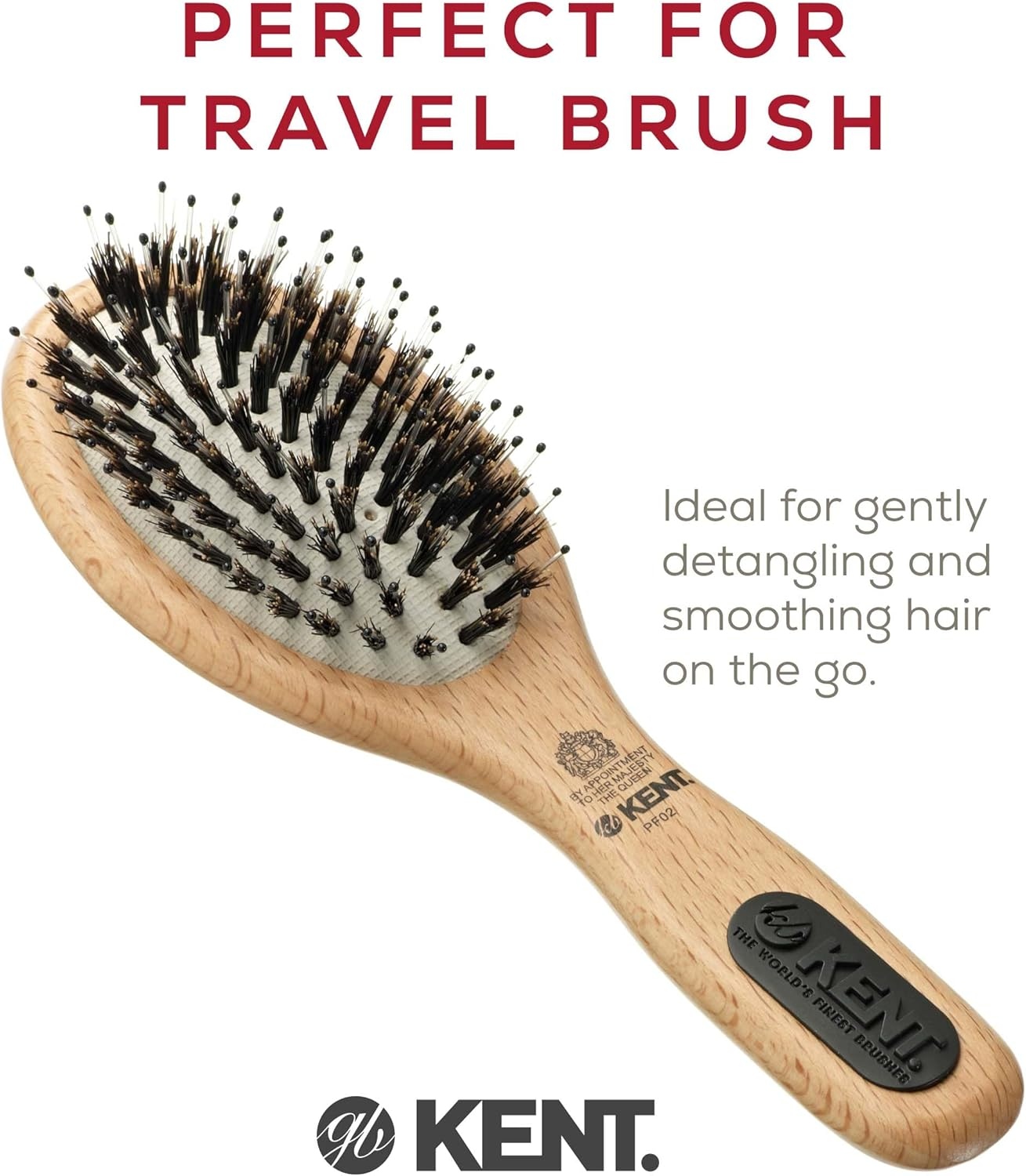 Kent Cushion, Bristle and Nylon Mix Hair Brush, Small image number 4