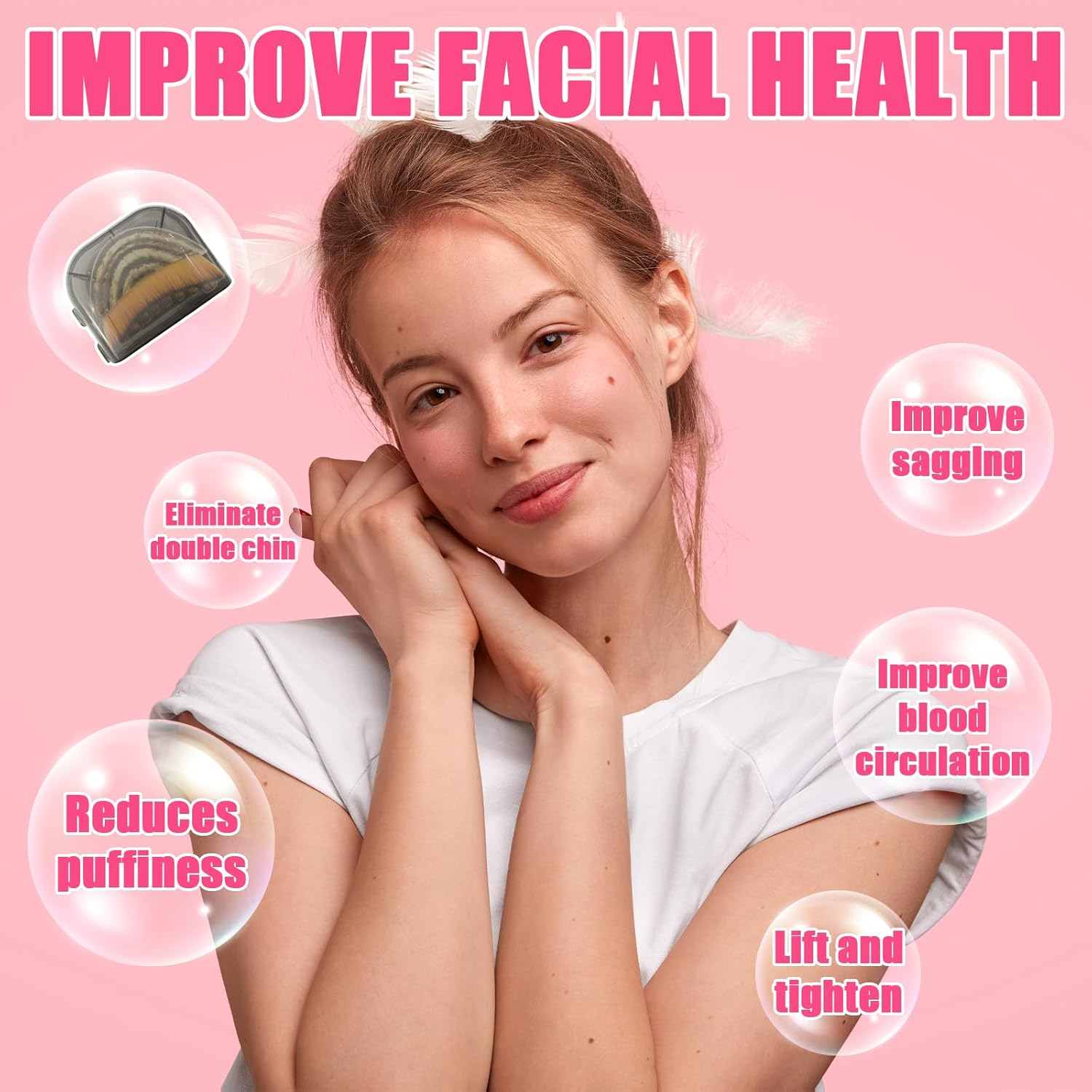 HAIKING Dry Brush for Face, 1 PCS Facial Sculpting Skin Care Tool with Storage Case for Facial Cleansing, Chin Jawline Sculpting (8 X 6 Cm/3.14 X 2.36 In) image number 6