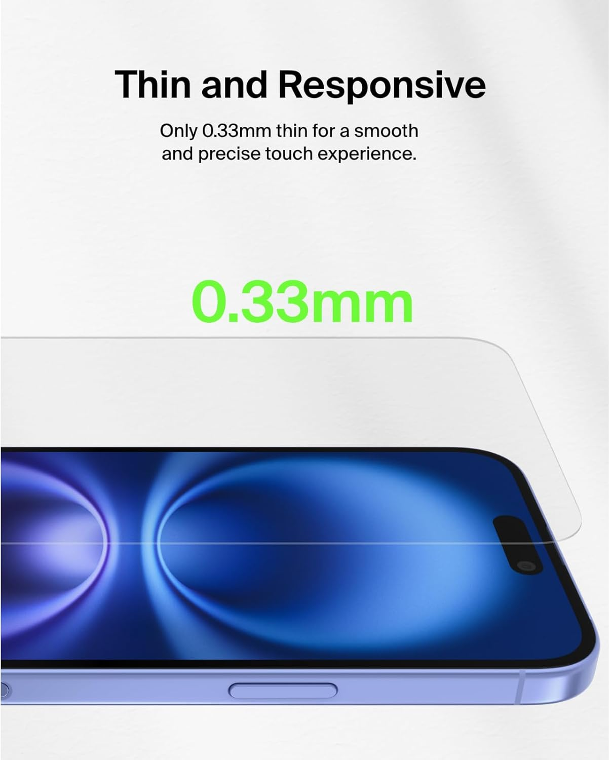 Belkin Screenforce Temperedglass Treated Screen Protector for Iphone 15 plus and 14 Pro Max- Slim & Scratch-Resistant - Includes Easy Align Tray for Bubble Free Application image number 3