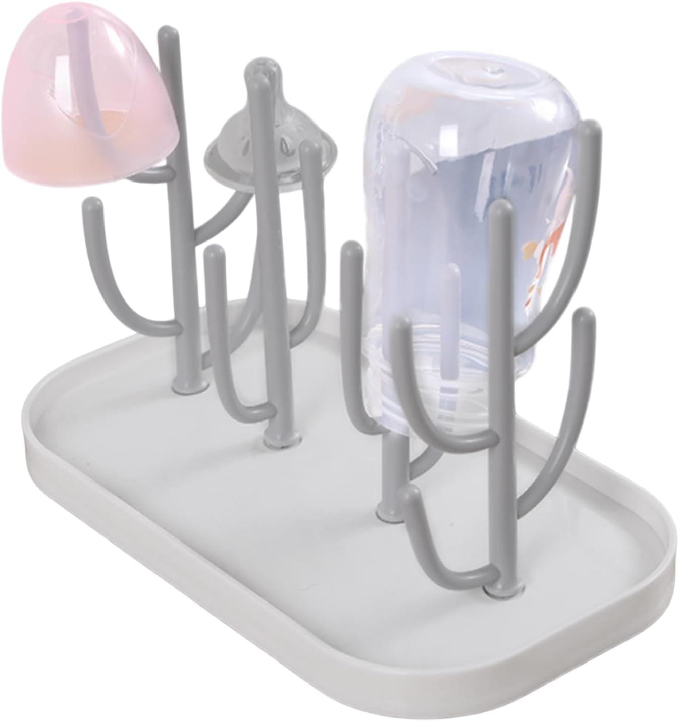 Baby Bottle Drying Rack with Base,Creative Tree Branch Baby Bottle Bottle Accessories,Dryer Holder for Bottles Teats Cups image number 2