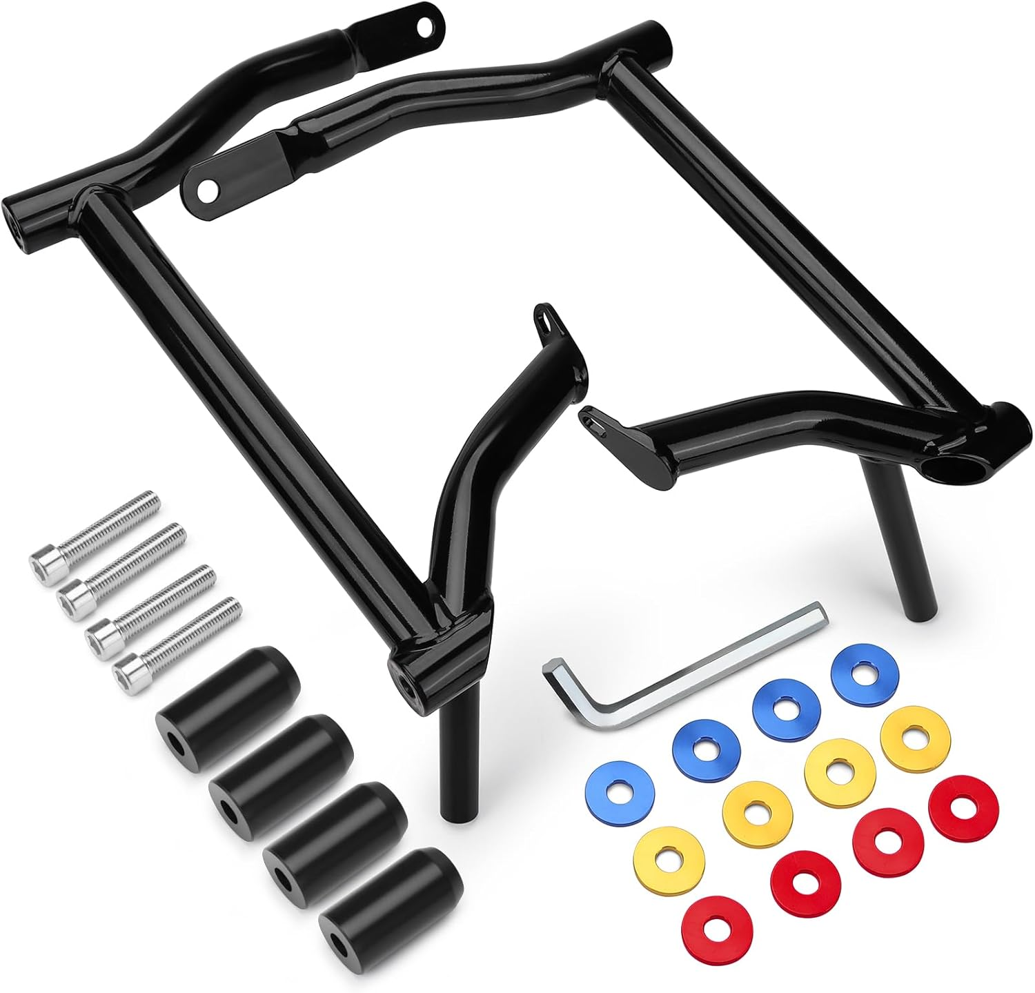 Saddlebag Guard Crash Bar Bracket Compatible with Harley Davidson Touring Street Glide Road Glide Road King Electra Glide Ultra Limited CVO Black Tip over Bar 2009-2025 image number 4