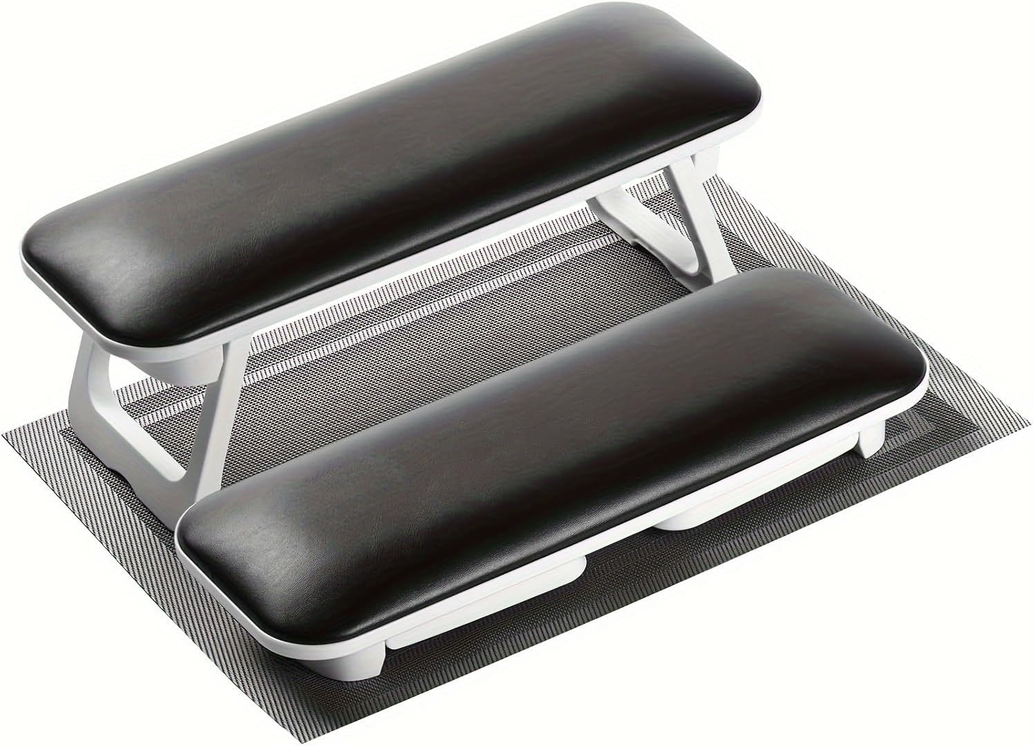 PU Leather Nail Arm Rest for Nails Tech, Foldable Hand Stand for Nail Tech, Big Nail Arm Rest with PVC Table Mat Microfiber with Bracket Manicure Arm Rest for Nail Salon Technician- H8 (Black)