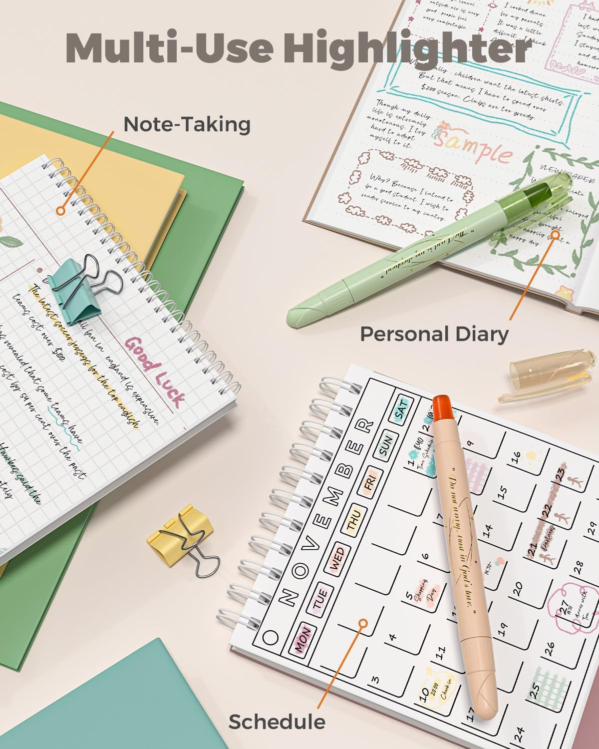 WEMATE Bible Highlighters No Bleed, 9PCS Assorted Colors Gel Highlighters Set, Cute Bible Study Supplies for Scripture Marking, Color Coding & Book Highlighting image number 6