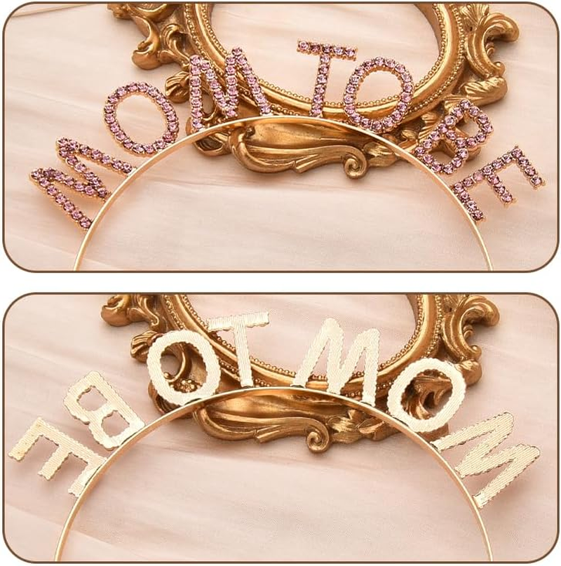 Rhinestone Headband Mom to Be Crown for Baby Shower Mommy to Be Gifts for 1St Time Mom Pregnancy Gifts for Women Mom to Be Gifts for Mothers Day Birthday Gifts for Best Friend Wife Mom to Be Crown image number 3