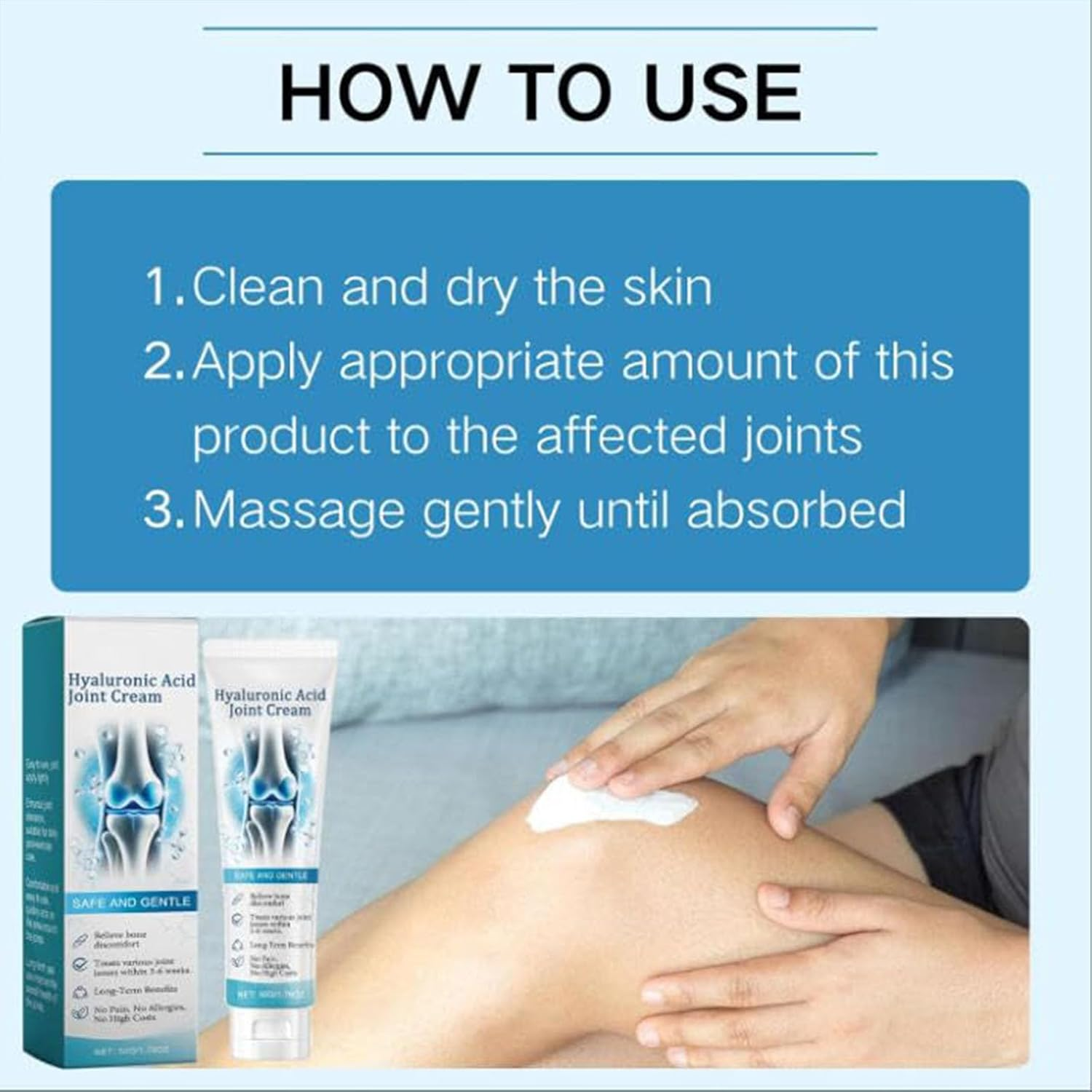 Herbaflex Joint Cream, Hyaluronic Acid Joint Cream, Advanced Fast-Acting Joints Care Gel, Relief for Hands, Foot, Knee (2Pcs) image number 1