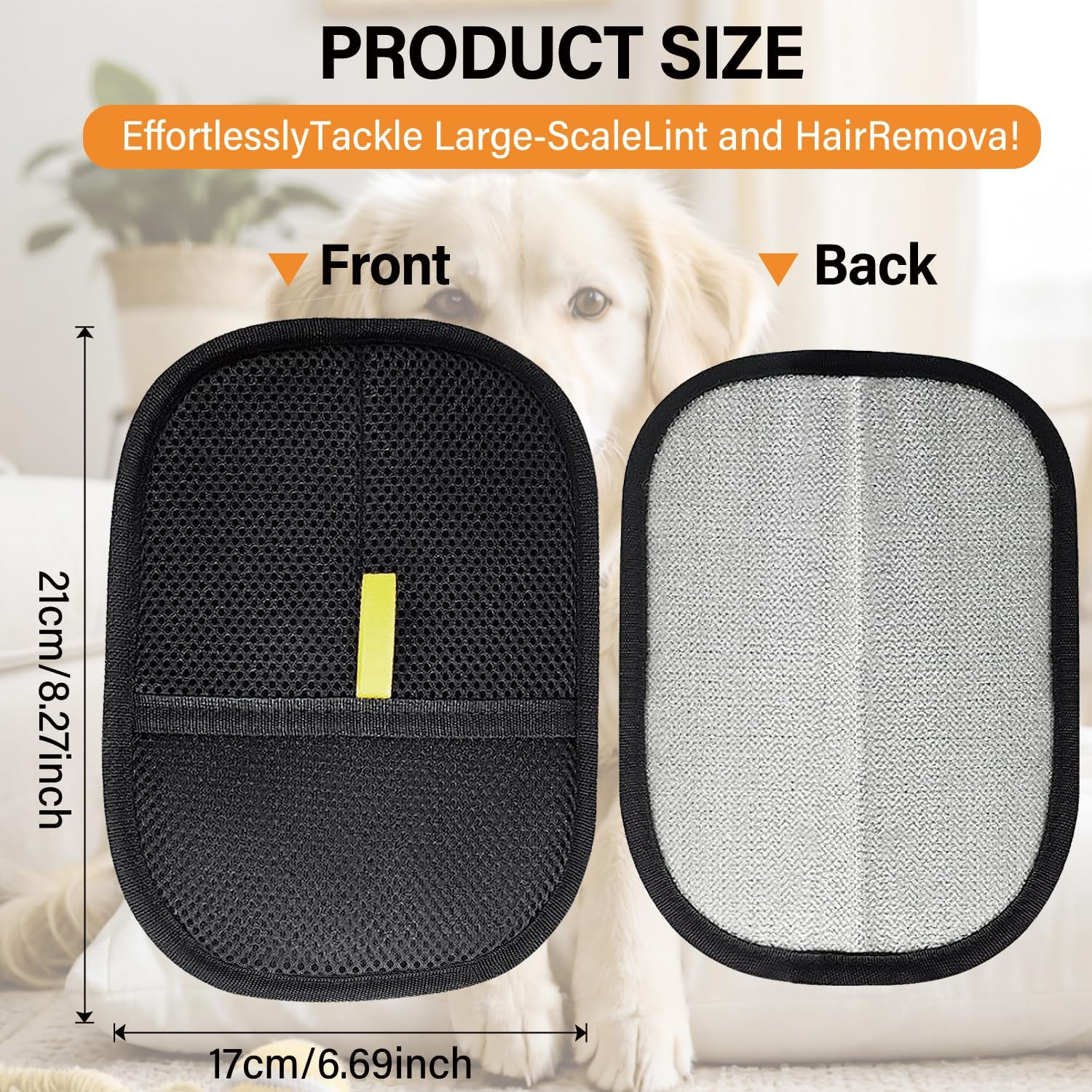 Pet Hair Remover Glove, Double Sided Pet Grooming Gloves, Electrostatic Removal Gloves for Pet Hair, Reusable Dogs Cats Hair Gloves for Furniture Bed Sheets Couch Clothes Carpet Car Seat (1PCS) image number 5