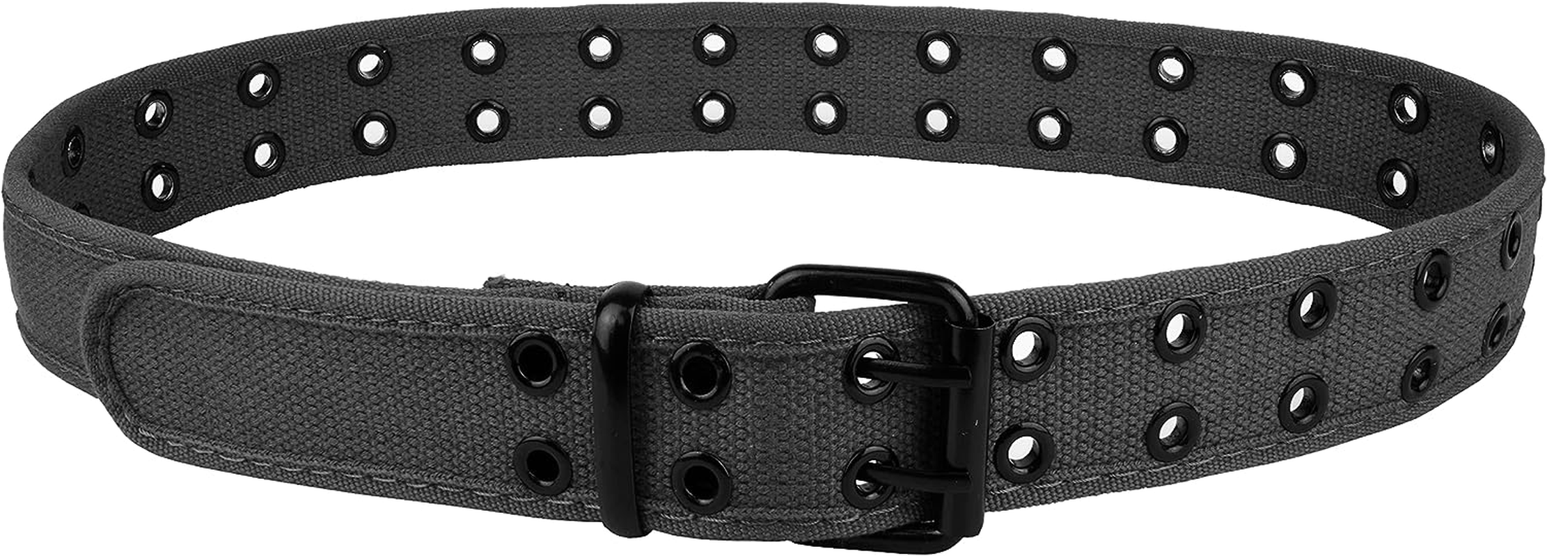 Gelante Canvas Double Grommet Hole Belt - Black, 15 Colors, Medium, Large, X-Large