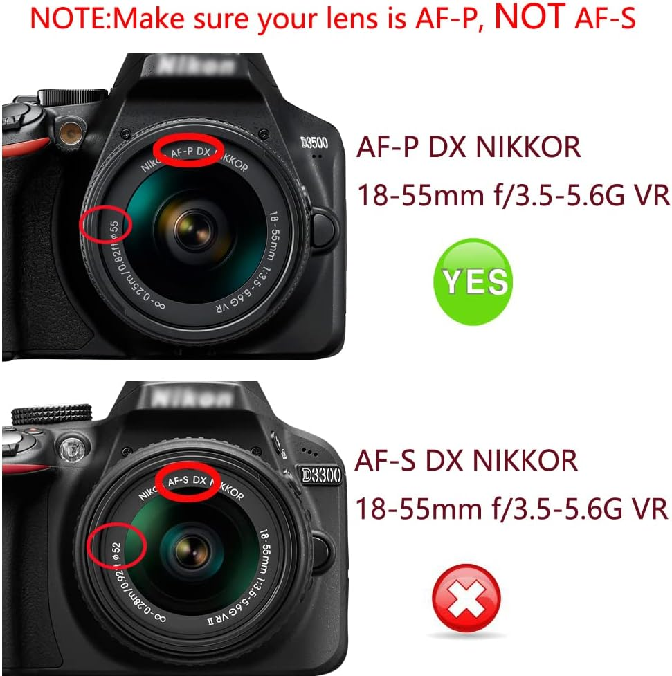 55Mm Lens Cover Cap Compatible for Nikon D3500 D5600 Kit AF-P 18-55Mm Lens (2 Pack) image number 5