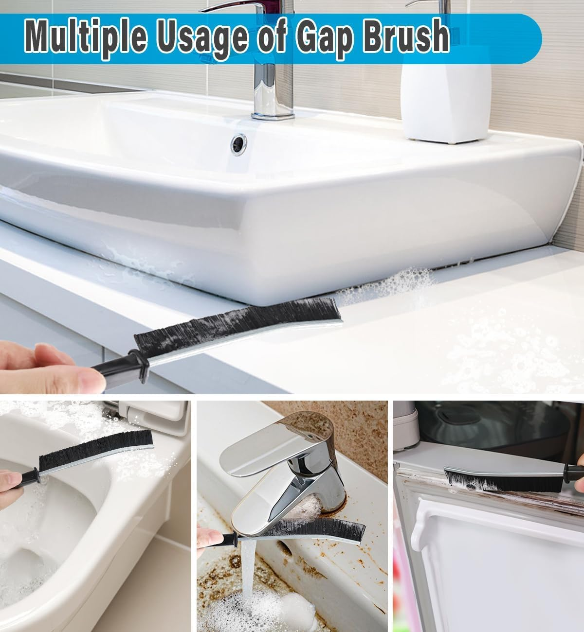 ZDZX 10Pcs Cleaning Brushes Set, Hard Bristle Crevice Cleaning Brush, Multifunctional Gap Cleaning Brush, Small Corner & Windows Brush, Cleaning Supplies for Groove Window Tracks Bathroom Kitchen image number 6