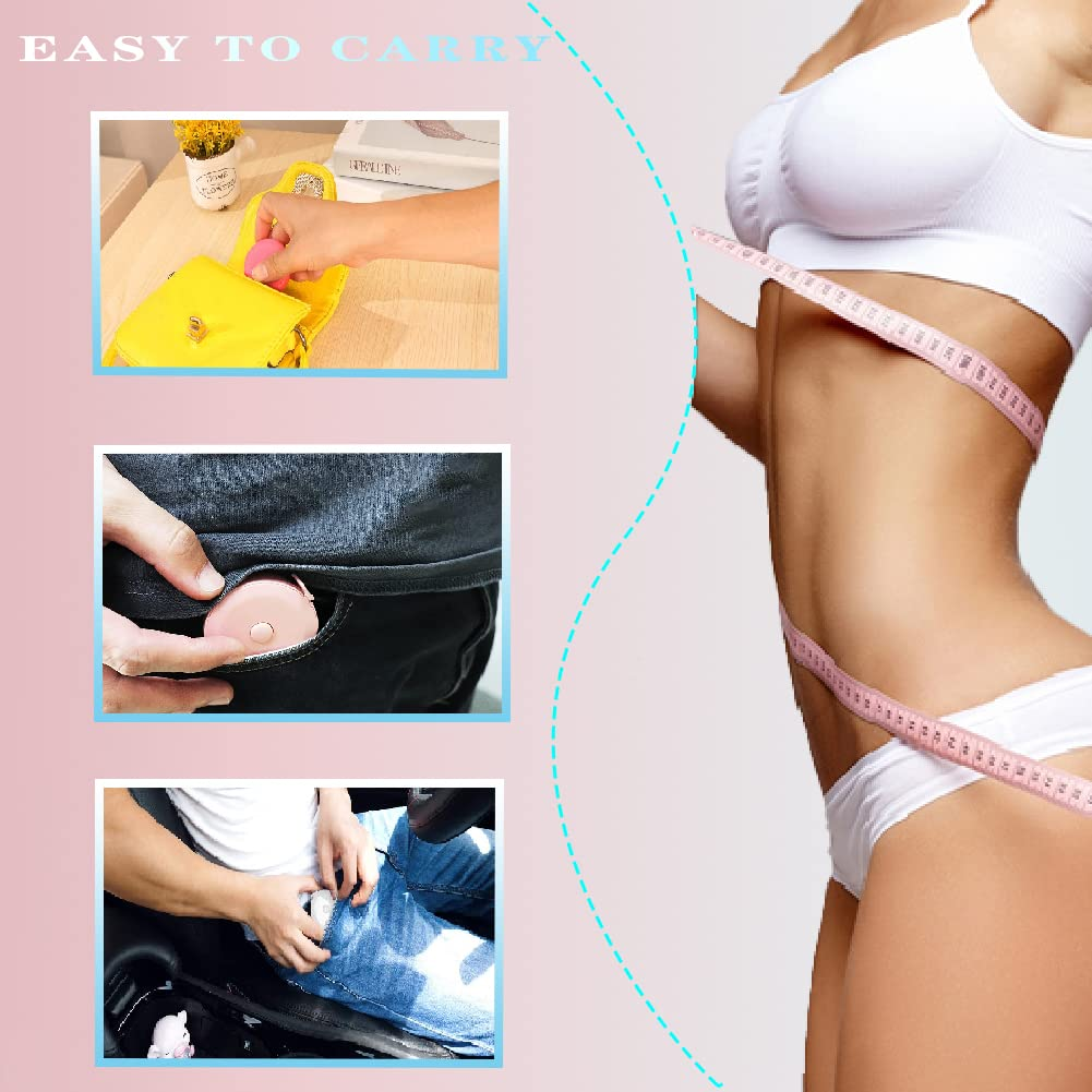 2 Pack Soft Automatic Retractable Tape Measure.60Inch/150Cm Body Waist,Tailor Sewing Craft, Cloth Fabric Measurement Digital Tape,Mini Collectible Pocket Kids Measuring Tape Tool(Green Pink) - 3Pcs Black image number 5