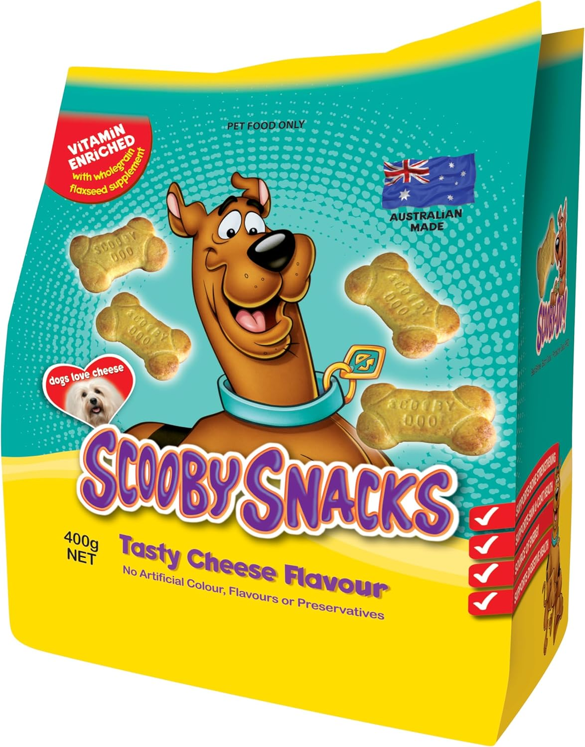 Ital Scooby Snacks Tasty Cheese Dog Biscuits 400 G