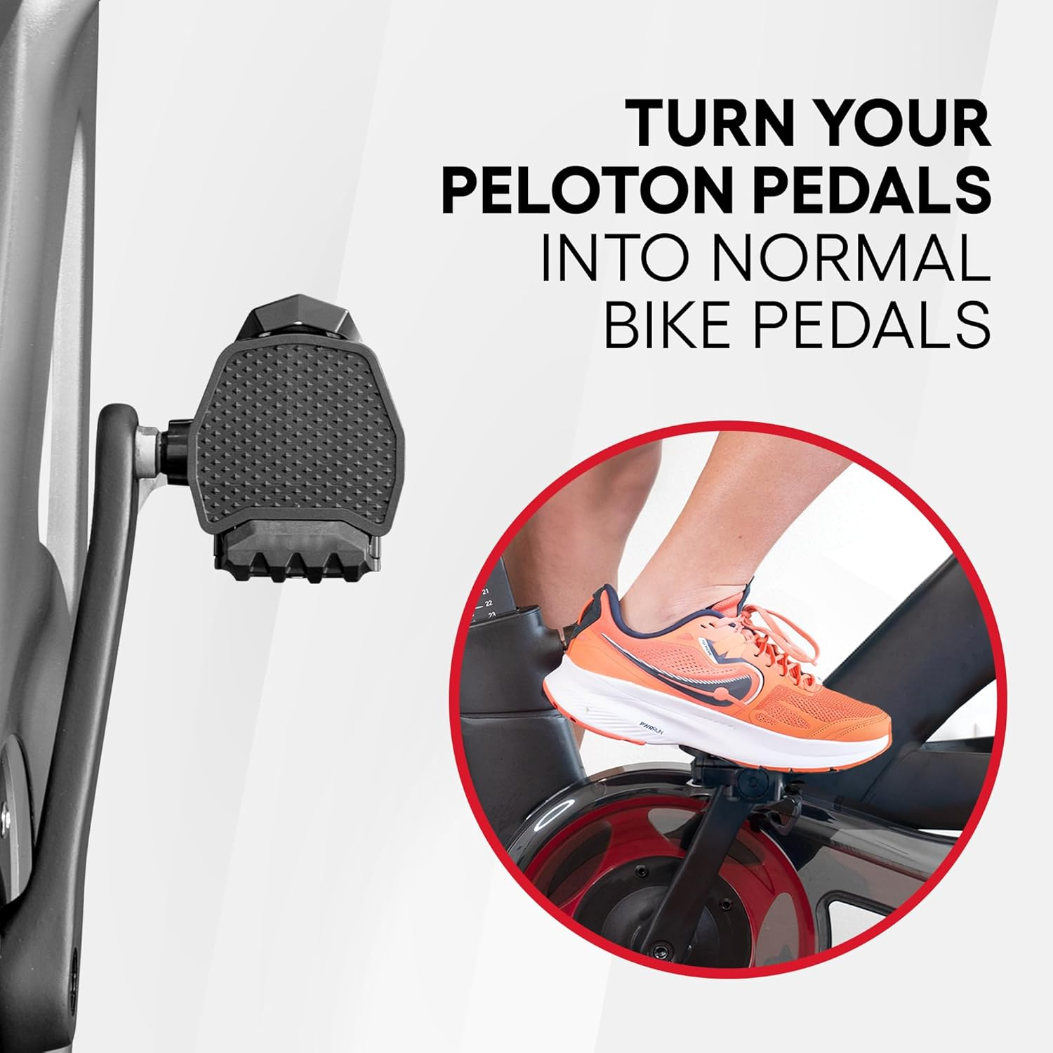 Pedal Converters for Peloton Bike & Peloton Bike+ - Ride the Peloton with Sneakers - Pedal Platform for Look Delta Pedals - Great for Kids image number 2
