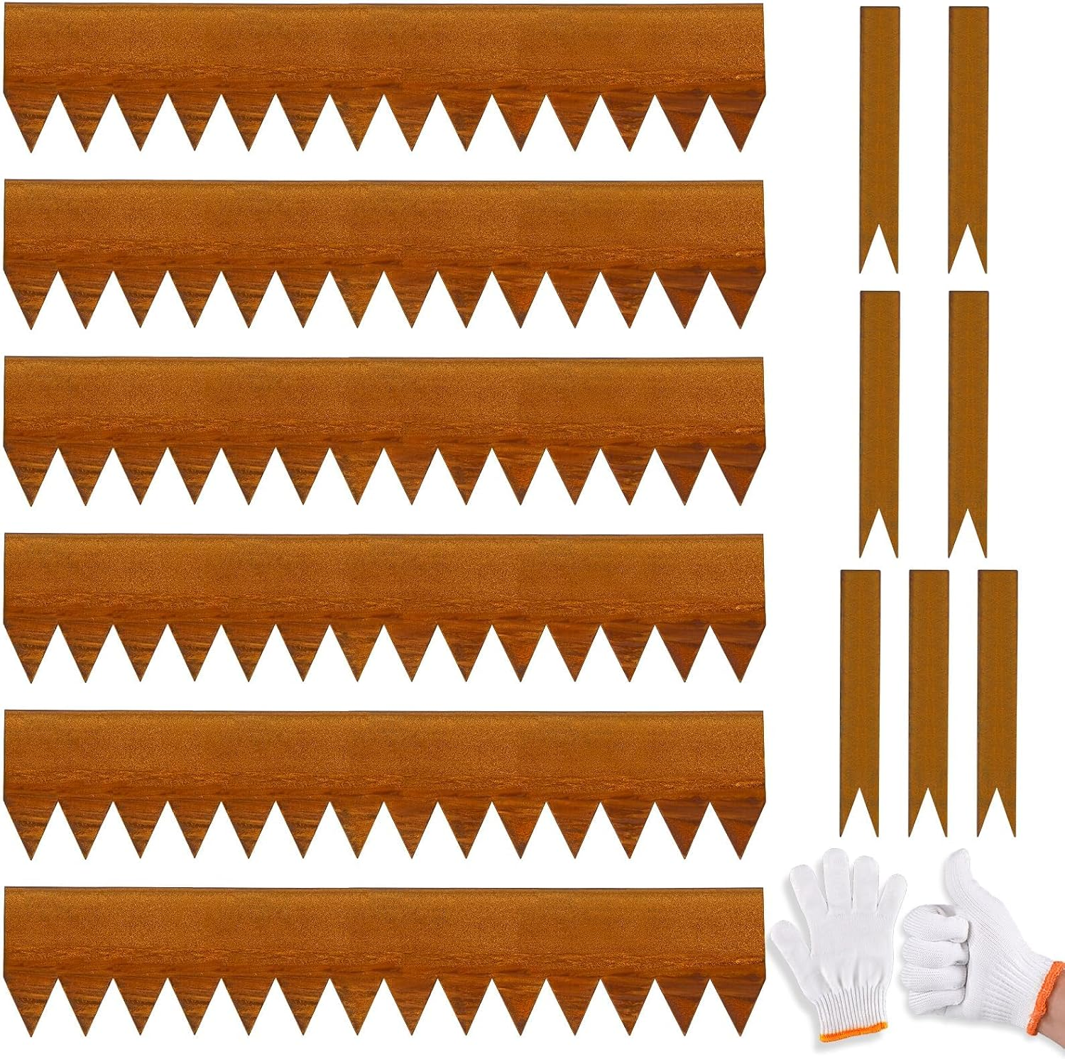 6M Landscape Edging, 15Cm/20Cm/25.4Cm Height Corten Steel Edging Steel Garden Bed Metal Border Edge Rusted Rustic Patina 100 Cm Strips for Yard Lawn Outdoor Flower Plant Vegetable