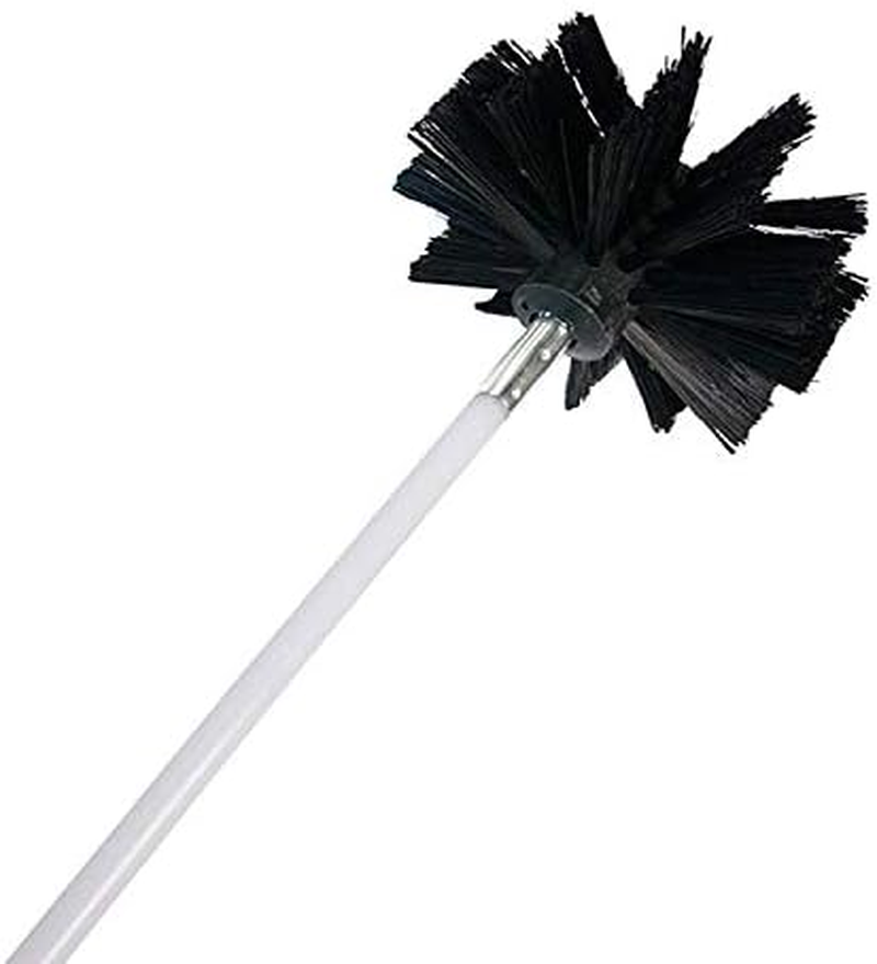 Chimney Cleaning Brush Dryer Duct Cleaner 2-In-1 Kit Fireplace Drier Vent Lint Sweeping Tools 18' Flexible Rods Rotary System Working with or without Drill image number 5