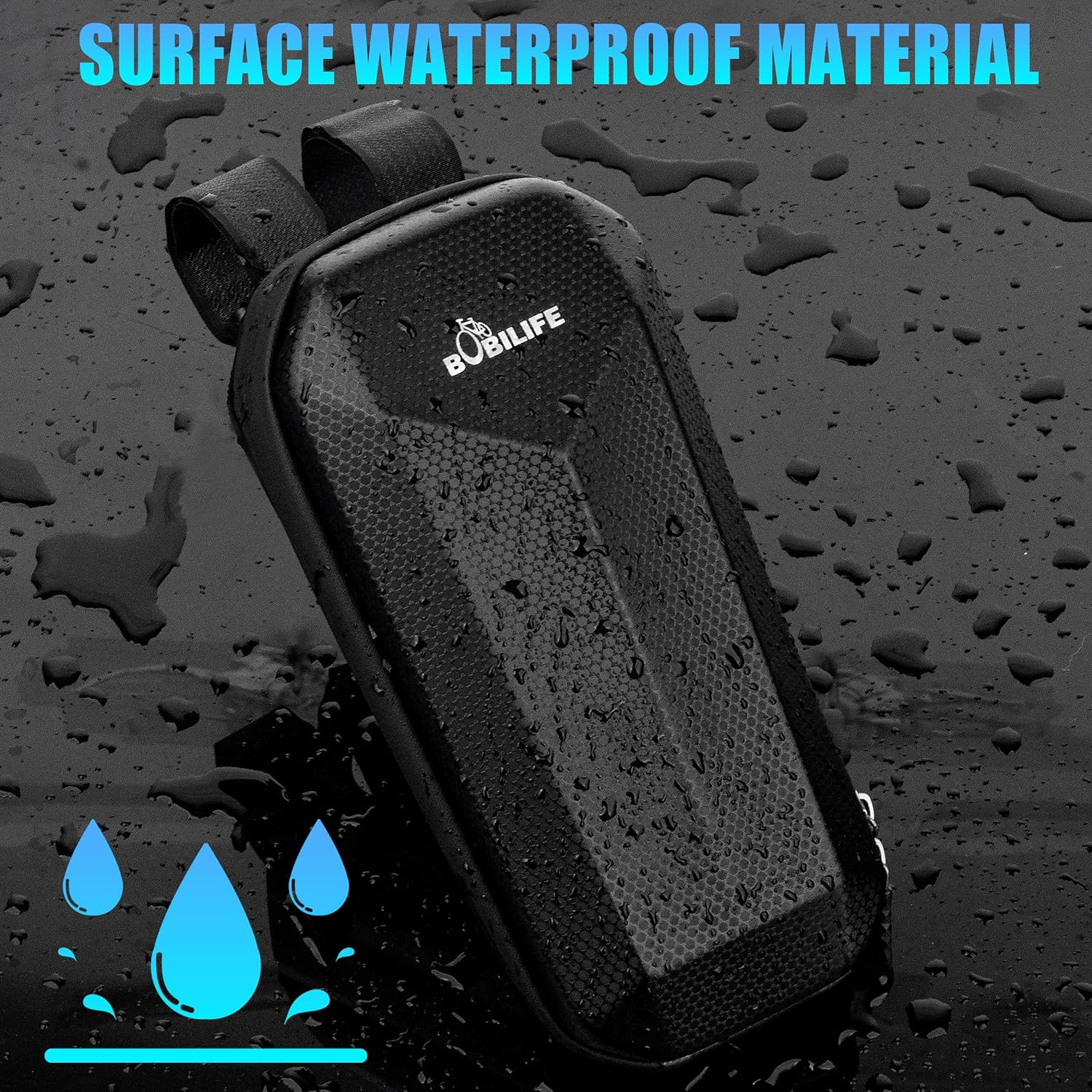 Bike and Scooter Handlebar Bag - Front Bar Hanging Bag Waterproof EVA Hard Shell Storage Bag Compatible with All Kinds of Scooters, Mountain Bikes, Road Bikes, E-Bikes, Motorcycles image number 2