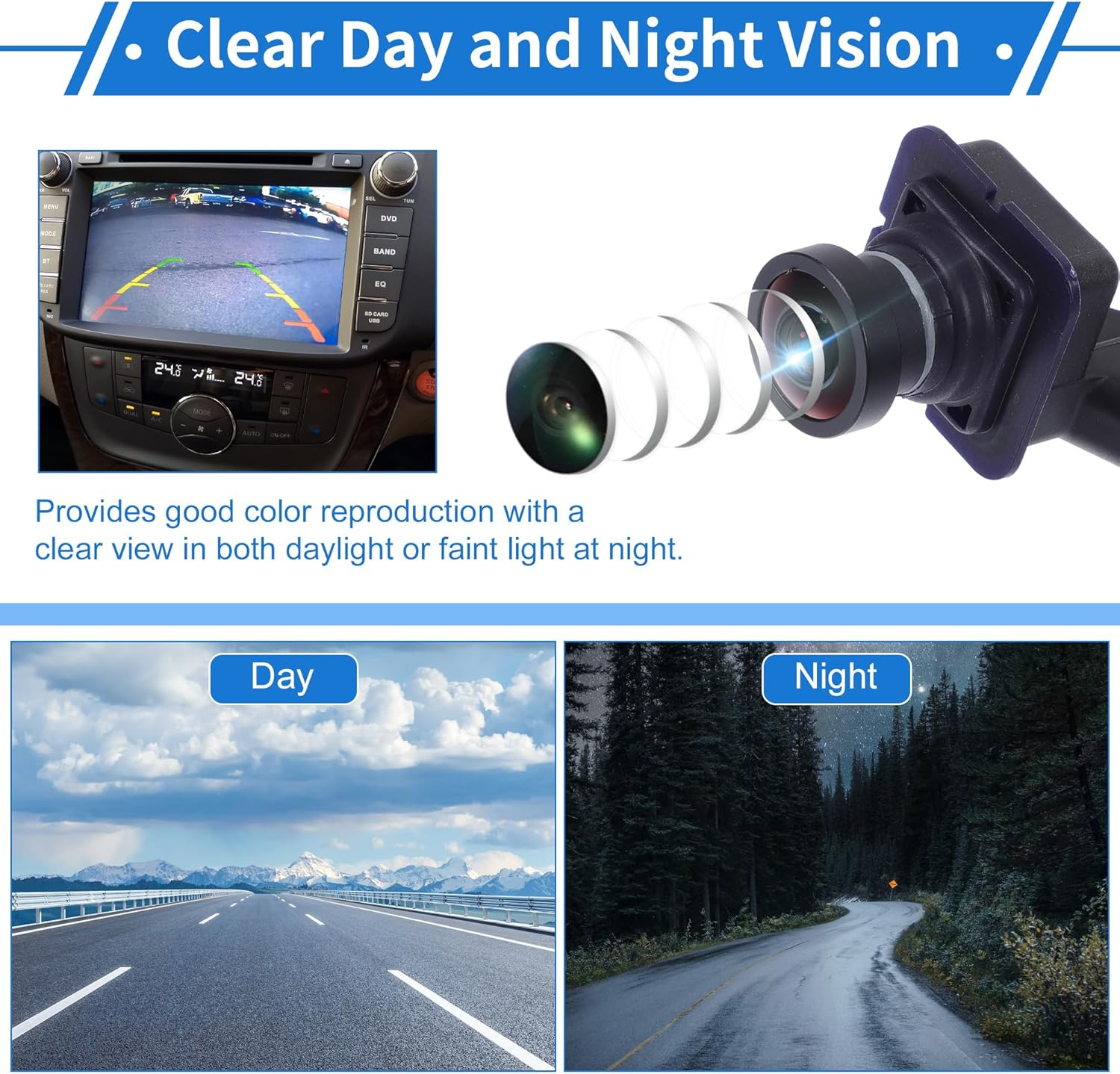 X AUTOHAUX 1 Pcs Rear View Camera for Ford Focus St/Sedan/Electric/Hatchback 2015-2018 License Plate Park Assist Camera Backup Reverse Camera image number 3