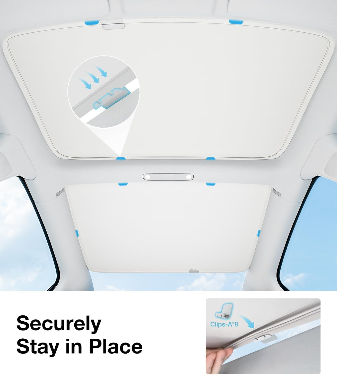 2024-2025 Tesla Model 3 Sunshade Roof [Never Sag, Nano Ice-Crystal Coatings] 3-Gen Heat Insulation Glass Roof Sun Shade, Accessories for Tesla Model 3, Ash-Colored image number 1