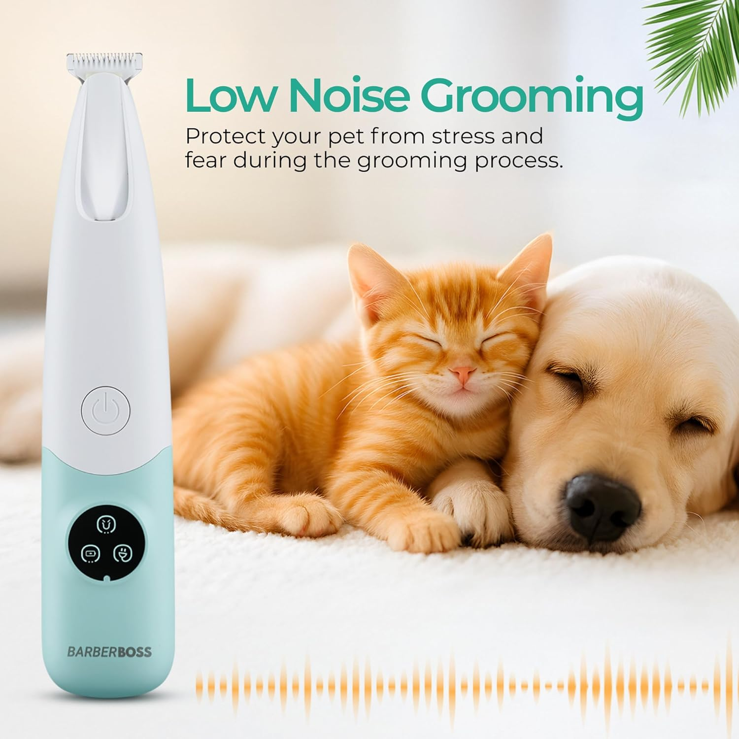 Barberboss Pet Hair Trimmer, Dog and Cat Grooming Scissors with LED Indicator, Low Noise Wireless Paw Cutter, USB Rechargeable Pet Detail Cutter for Face, QR-9001 image number 1