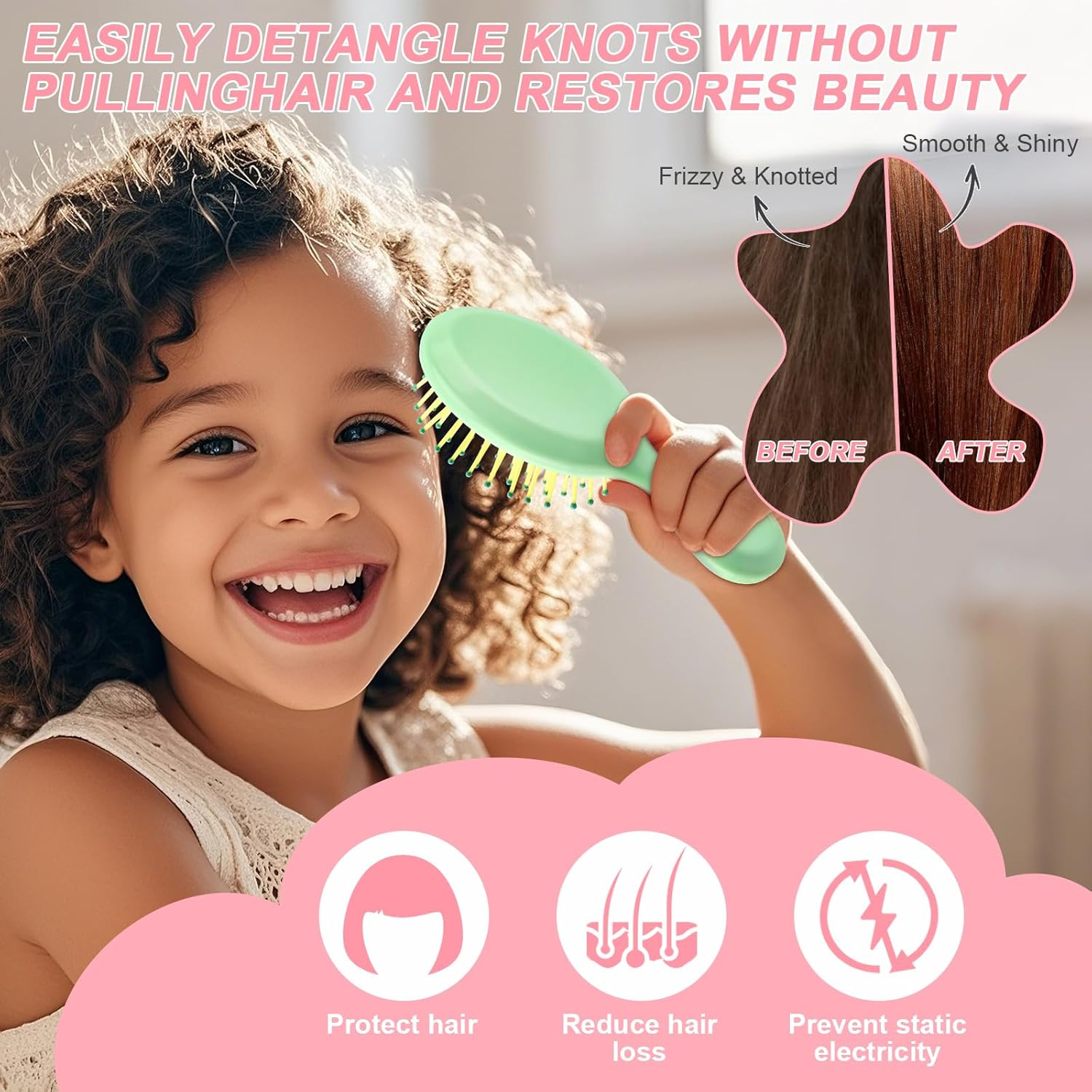 HOFASON 12 Pcs Bachelorette Party Favors, Bridesmaid Gifts, Stocking Stuffers for Women Teens Girls, Bulk Mini Wet Hair Brush for Summer Stuff, Spa Party Supplies, Travel Small Hair Brush image number 1