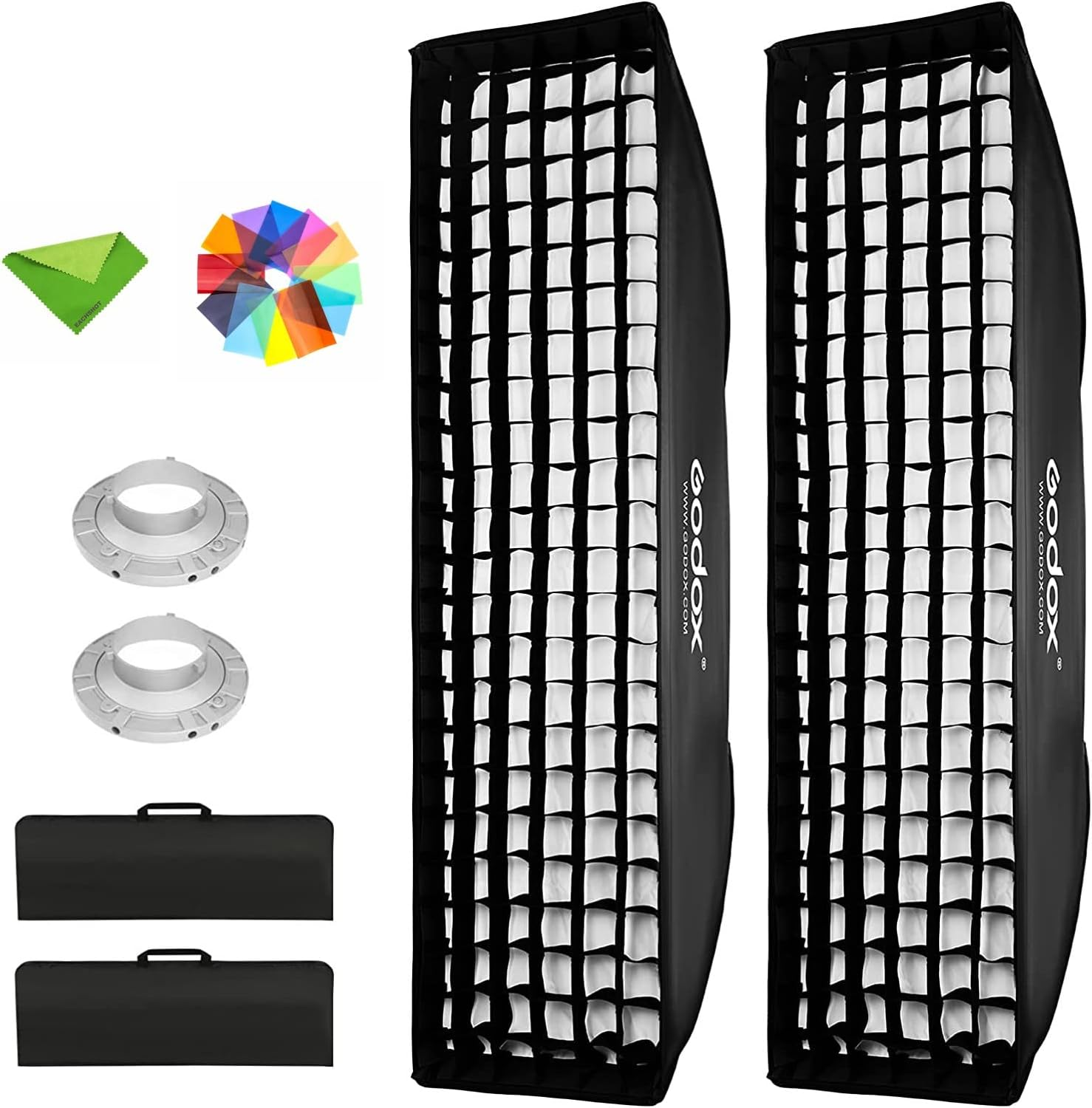 Godox Strip Softbox 35 X 160Cm Honeycomb Grid Softbox & Bowens Mount Speedring Bowens Mount for Studio Strobe Flash Light Speedlight Speedlite (2PCS) image number 4