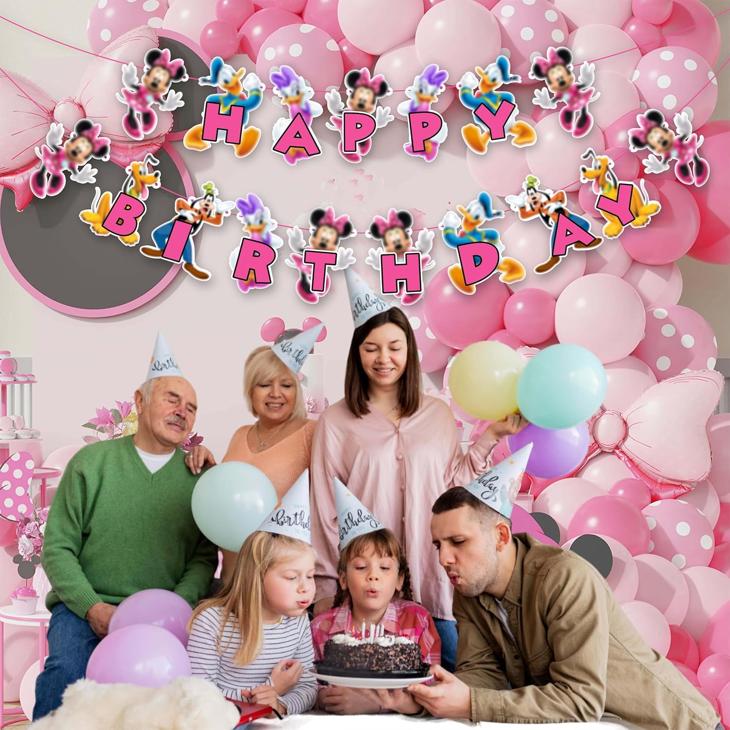 Mine Muse Happy Birthday Banner &ndash; Cute Pink Party Decoration for Girls, Themed Hanging Garland for Birthday & Mine Muse Celebrations image number 5