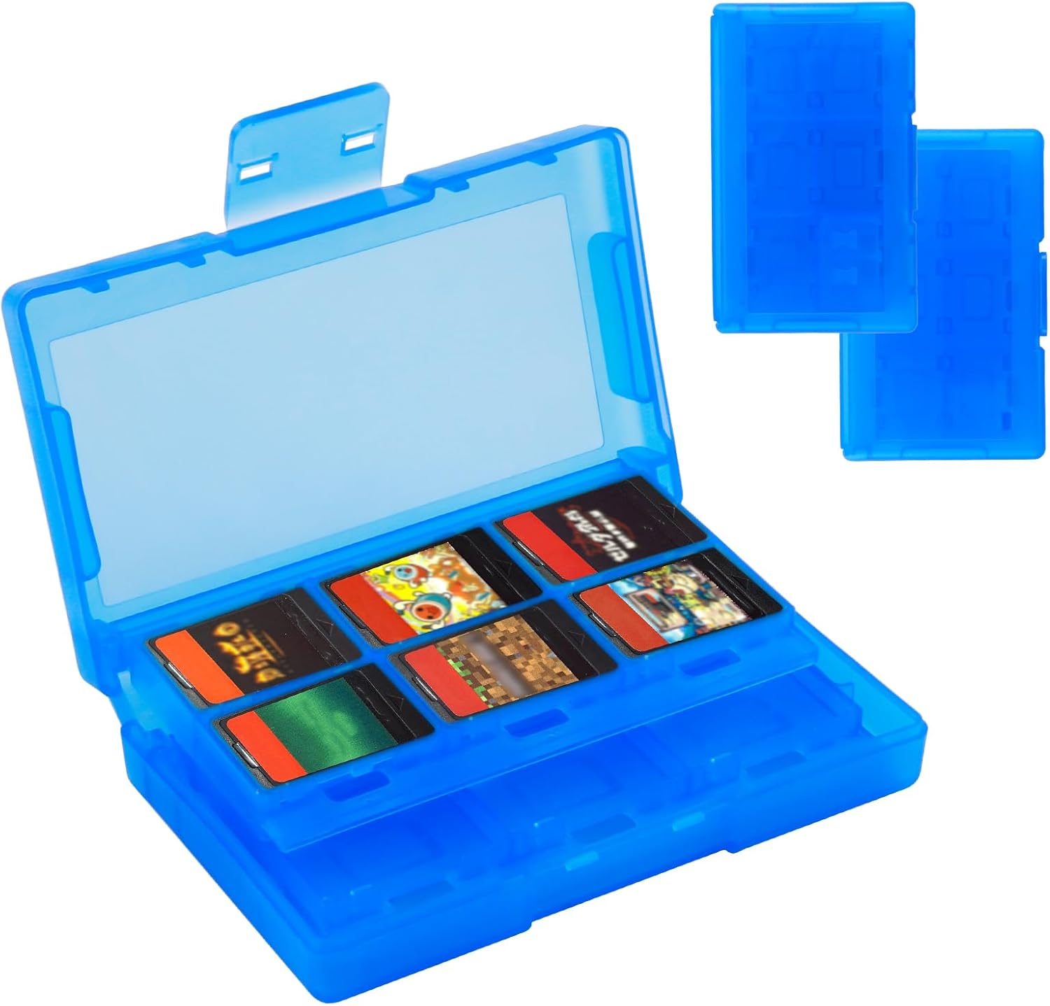 24-Slot Card Case for Switch Game, Blue Portable Fold Game Card Holder with 24 Game Card Slots and 24 Micro SD Card Slots, Game Card Compatible with Lite/Oled/Ns Switch, Gifts for Game Lovers image number 4