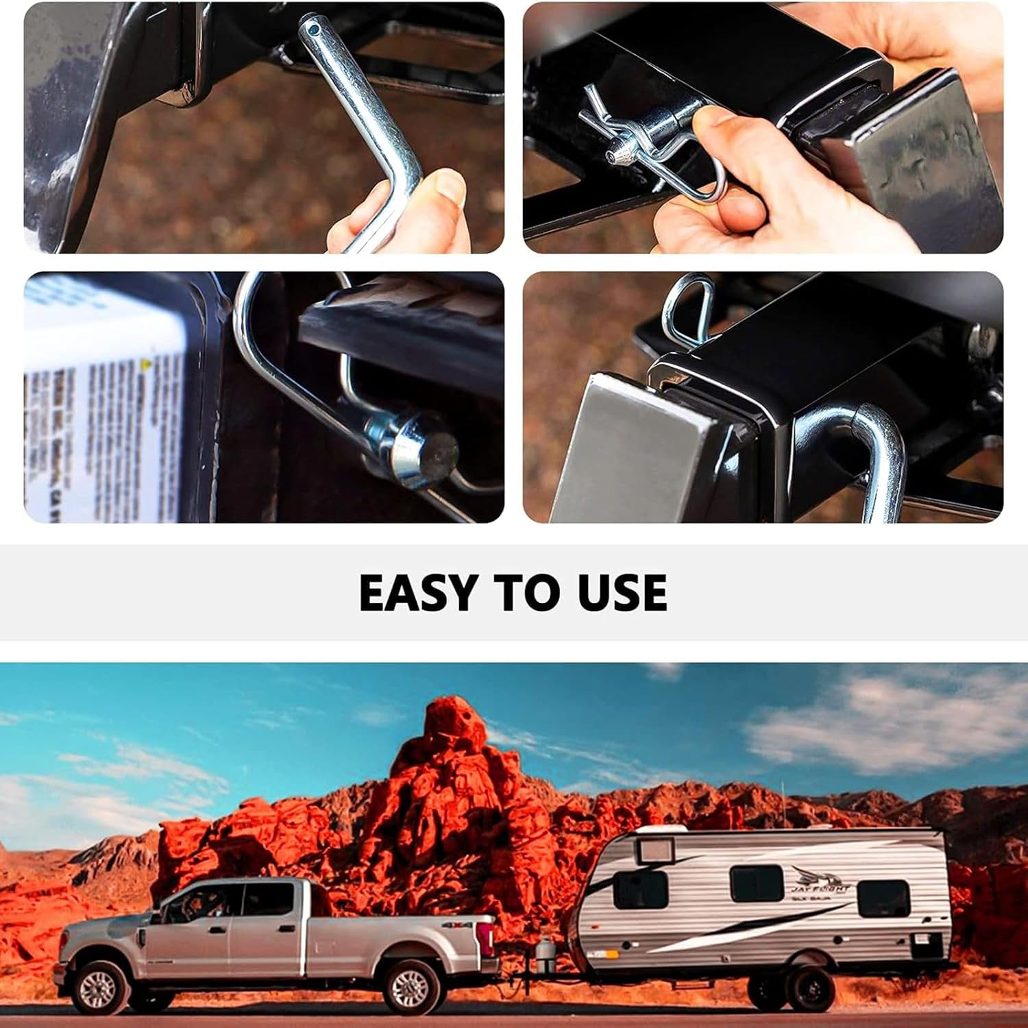 Trailer Hitch Pin & Clip with Grooved Head, 5/8-Inch Diameter, Fits 2 or 2-1/2-Inch Receiver image number 4