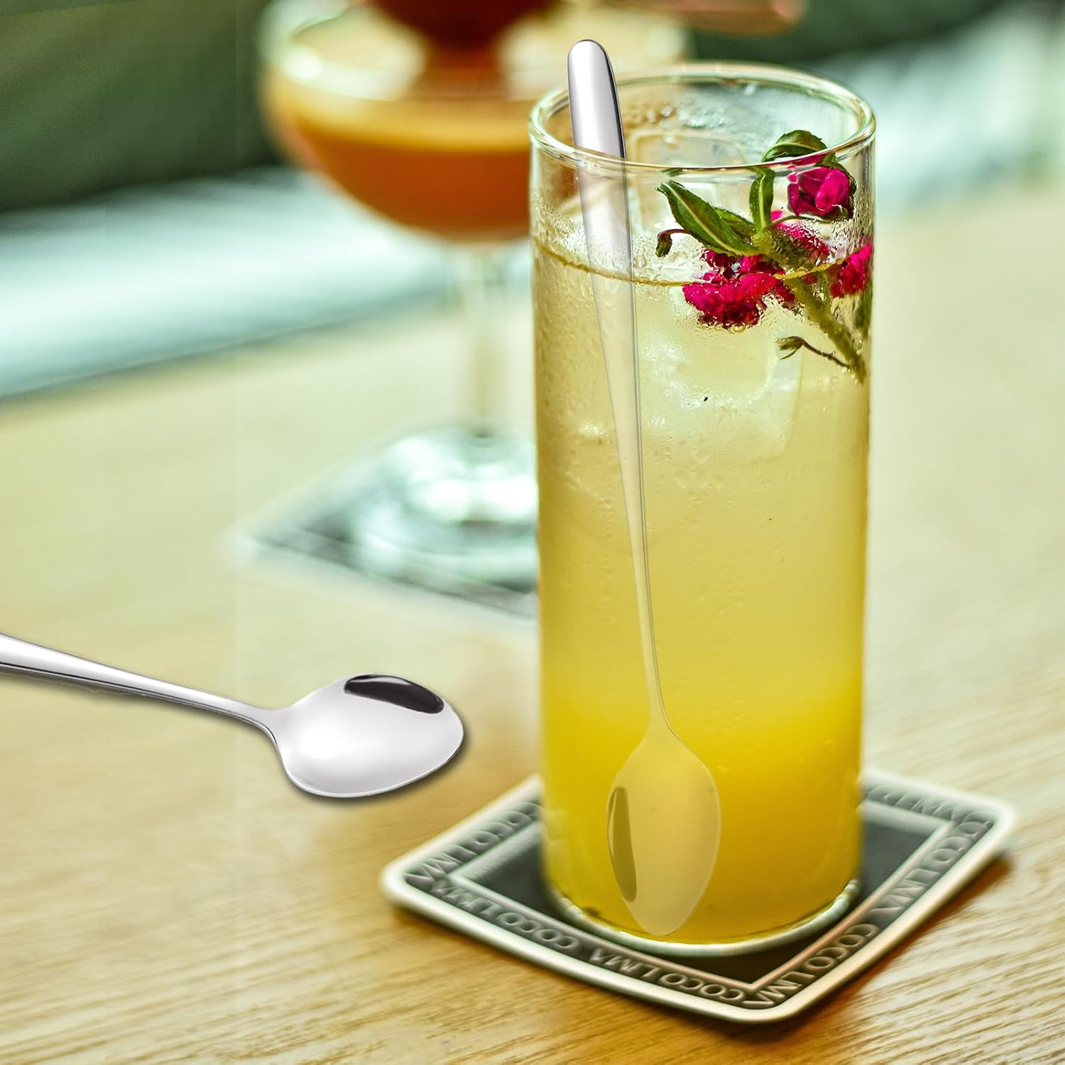 Tiokin Long Handle Teaspoons, 19.8Cm Long Iced Tea Spoons, Stirring Spoon, Coffee Spoon, Ice Cream Spoon, Stainless Steel Teaspoons, Cocktail Mixing Spoon, Set of 4 image number 3